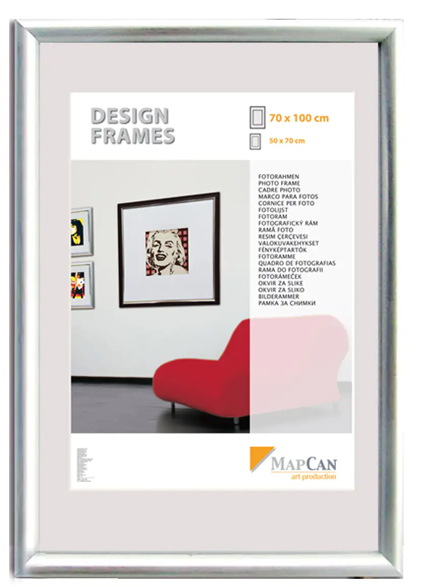 Kunststoff Bilderrahmen Design Frames silber 30 x 40 cm