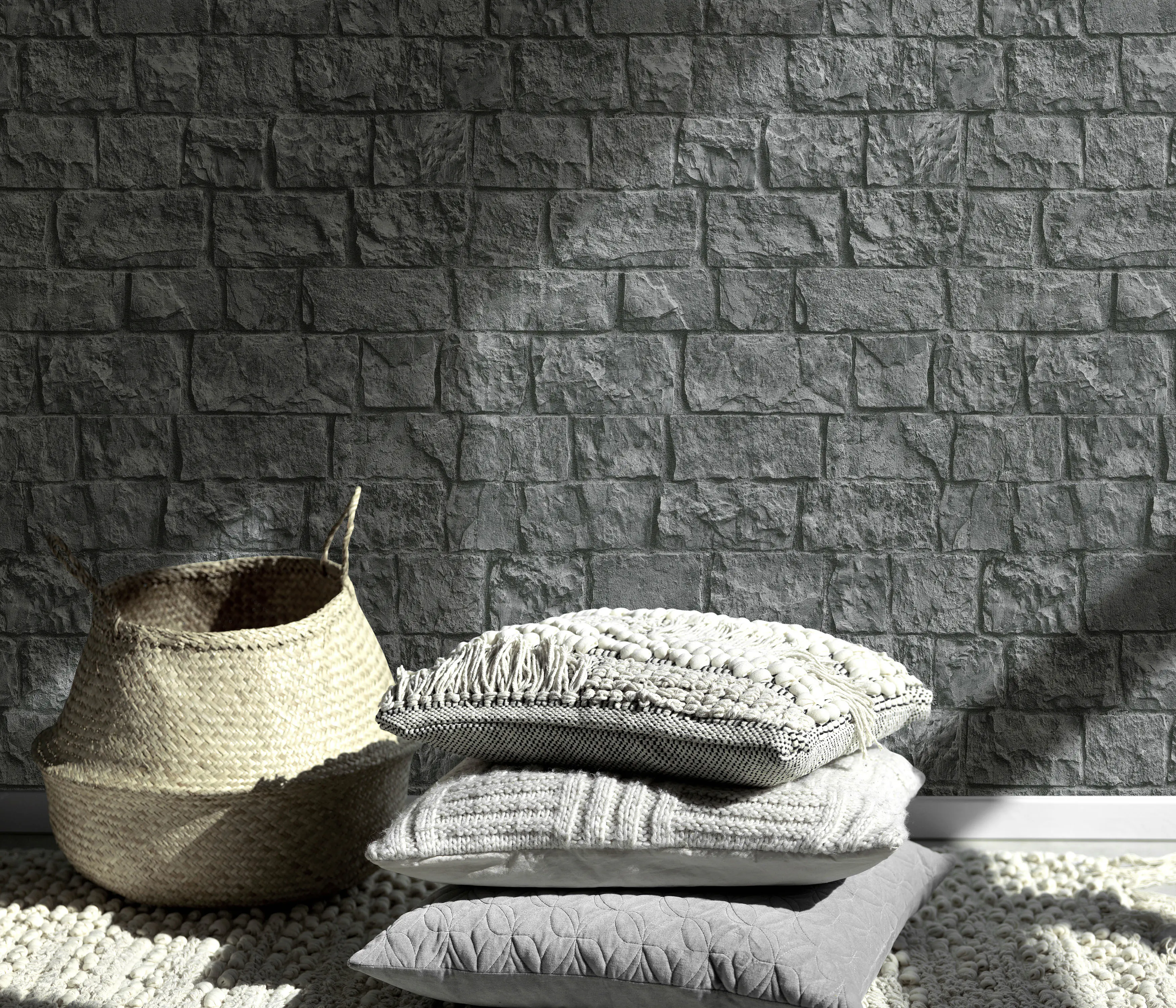 Erismann Vliestapete Stein grau 10,05 x 0,53 m