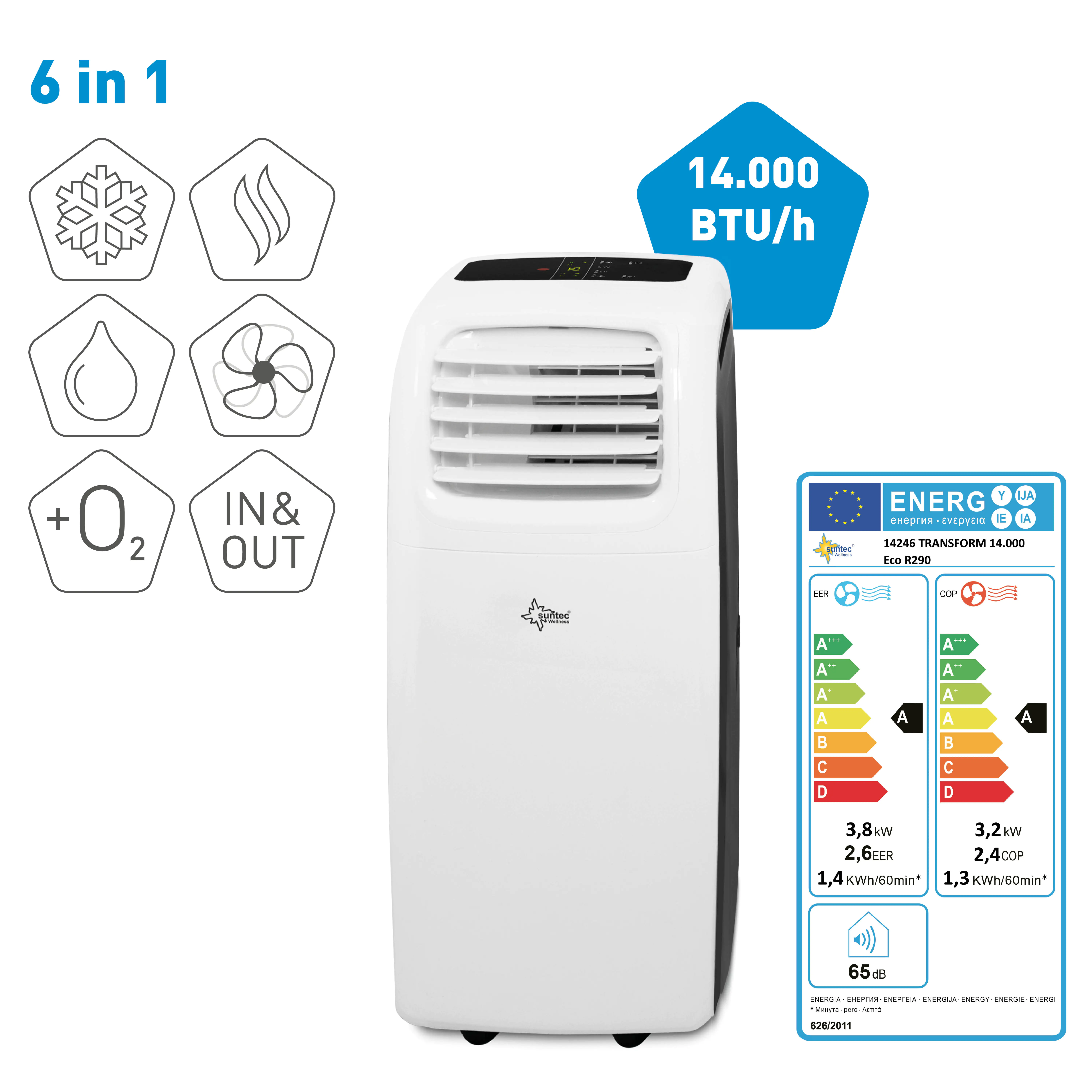 Suntec Mobiles Klimagerät Transform 14000 BTU Suntec Mobiles Klimagerät Transform 14000 BTU weiß