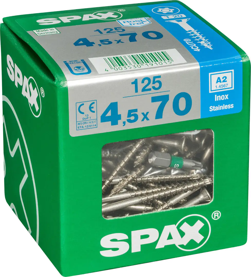 Spax Universalschrauben 4.5 x 70 mm TX 20 - 125 Stk.
