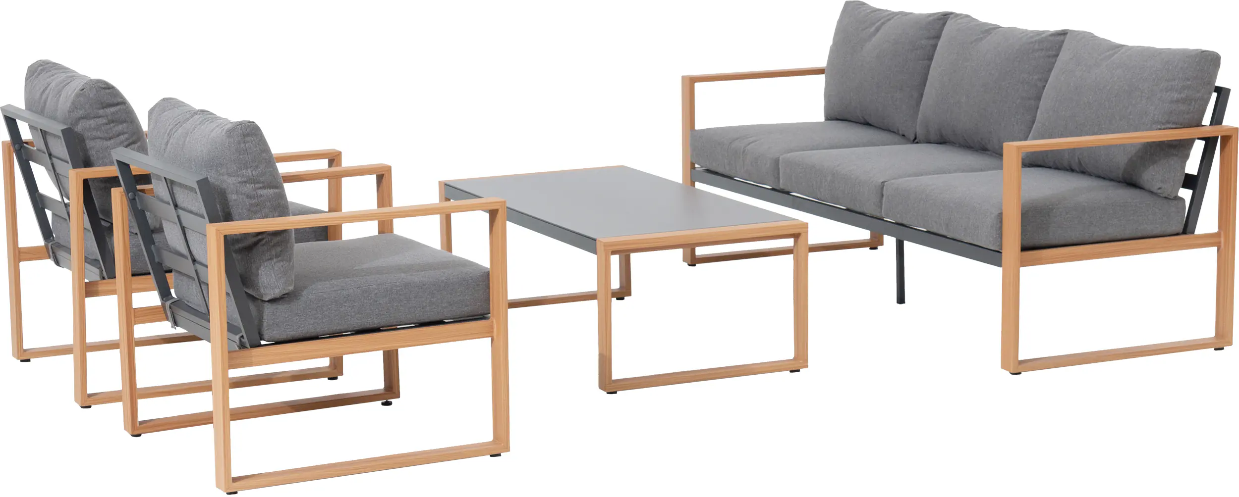 Primaster Gartenmöbel-Set Marbella Aluminium in Holzoptik