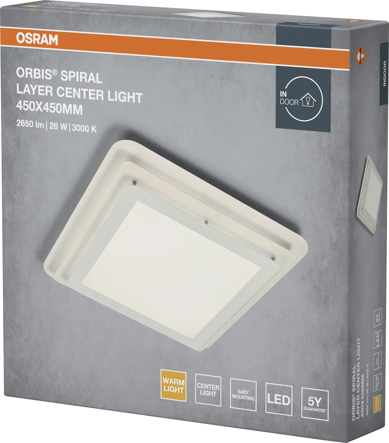 Osram LED Deckenleuchte Orbis Spiral Layer weiß 45 x 45 cm 26 W