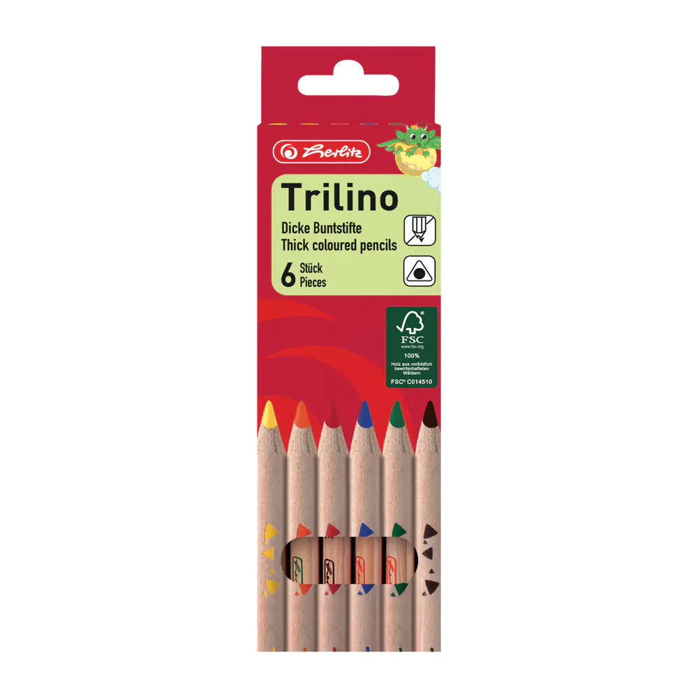 herlitz Dreikantbuntstifte Trilino 6 Stück
