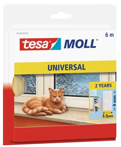 tesa Moll Schaumstoff Fensterdichtung 6 m, weiß