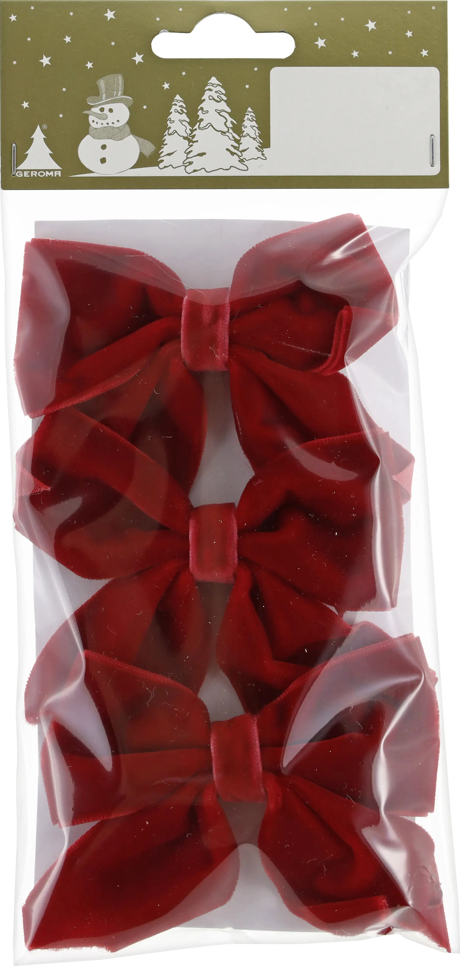 Weihnachtsdeko Schleife aus Samt 8 cm rot - 3 Stück