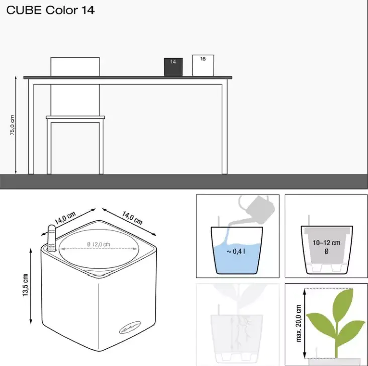 Lechuza Pflanzgefäß Cube Color 16 weiß
