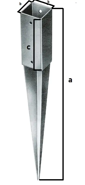 TrendLine Einschlagbodenhülse 90 x 7,1 x 7,1 cm