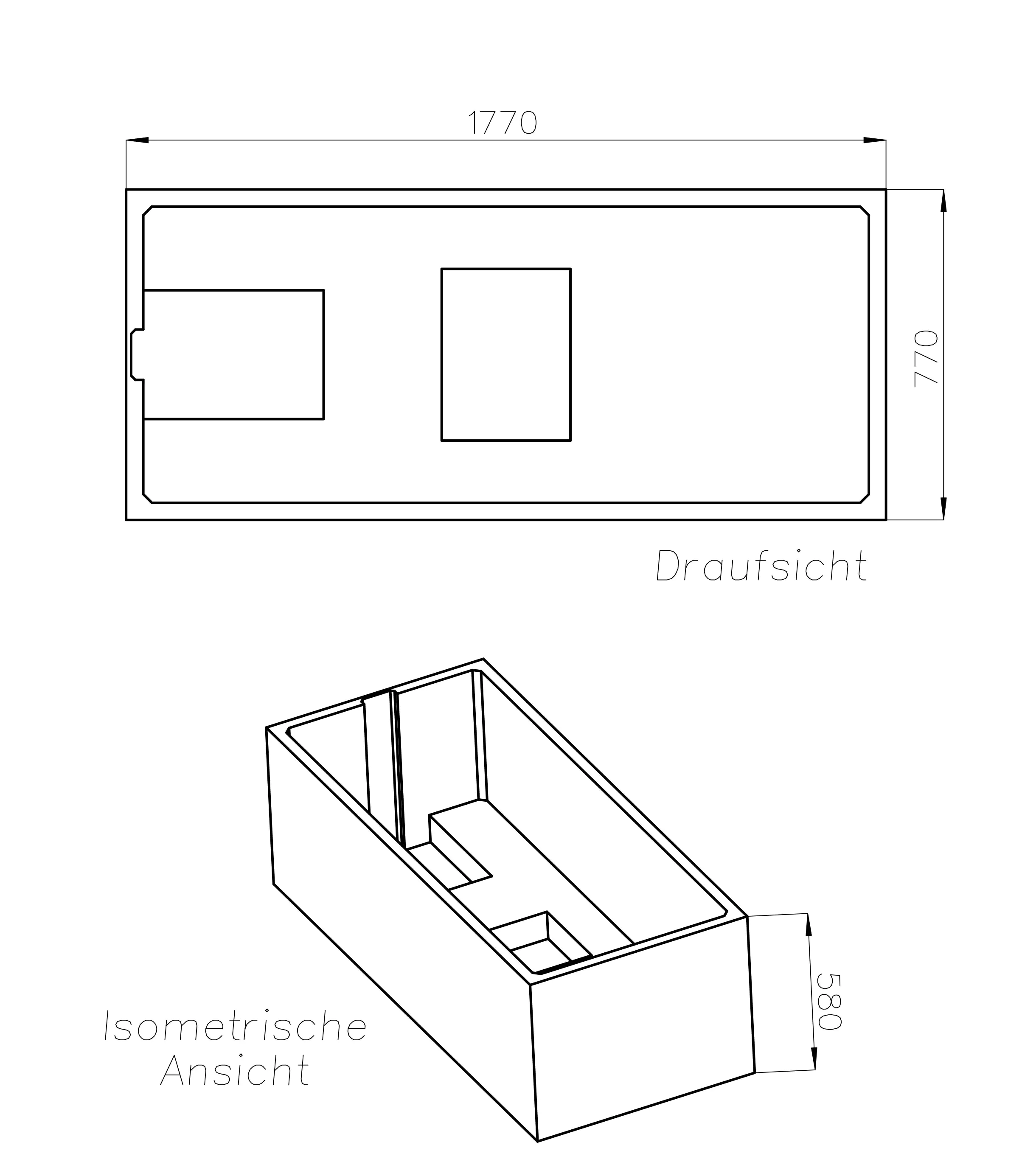 Ottofond Wannenträger Atlanta 1770 x 770 mm