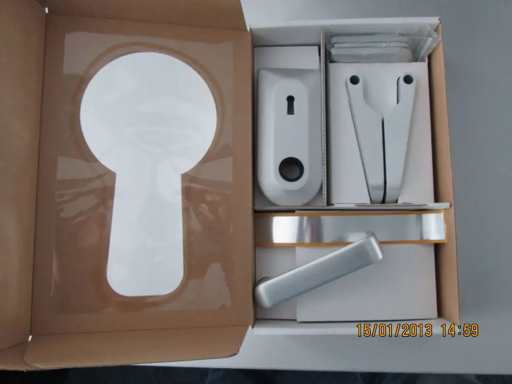 Glastürbeschlag Aluminium silber inkl. Griff verschließbar made in Germany