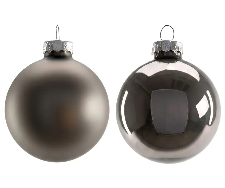 TrendLine Weihnachtskugeln aus Glas Ø 6 cm warmgrau 20 Stück