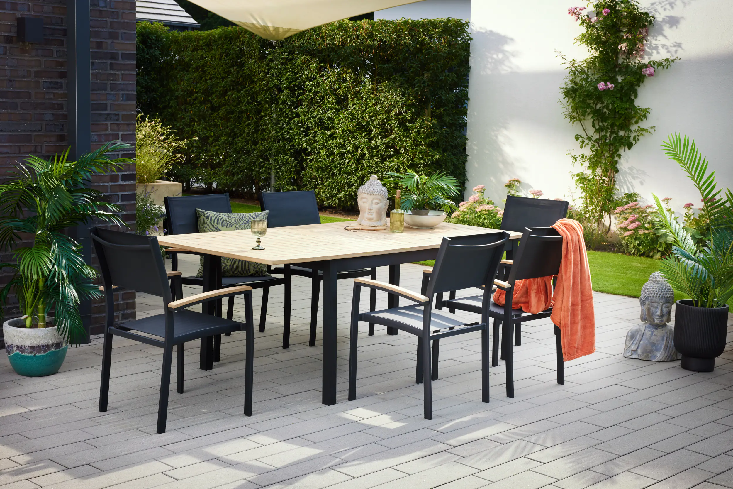 Primaster Garten-Essgruppe Atrani 6 Personen mit ausziehbarem Tisch Primaster Garten-Essgruppe Atrani 6 Personen mit ausziehbarem Tisch