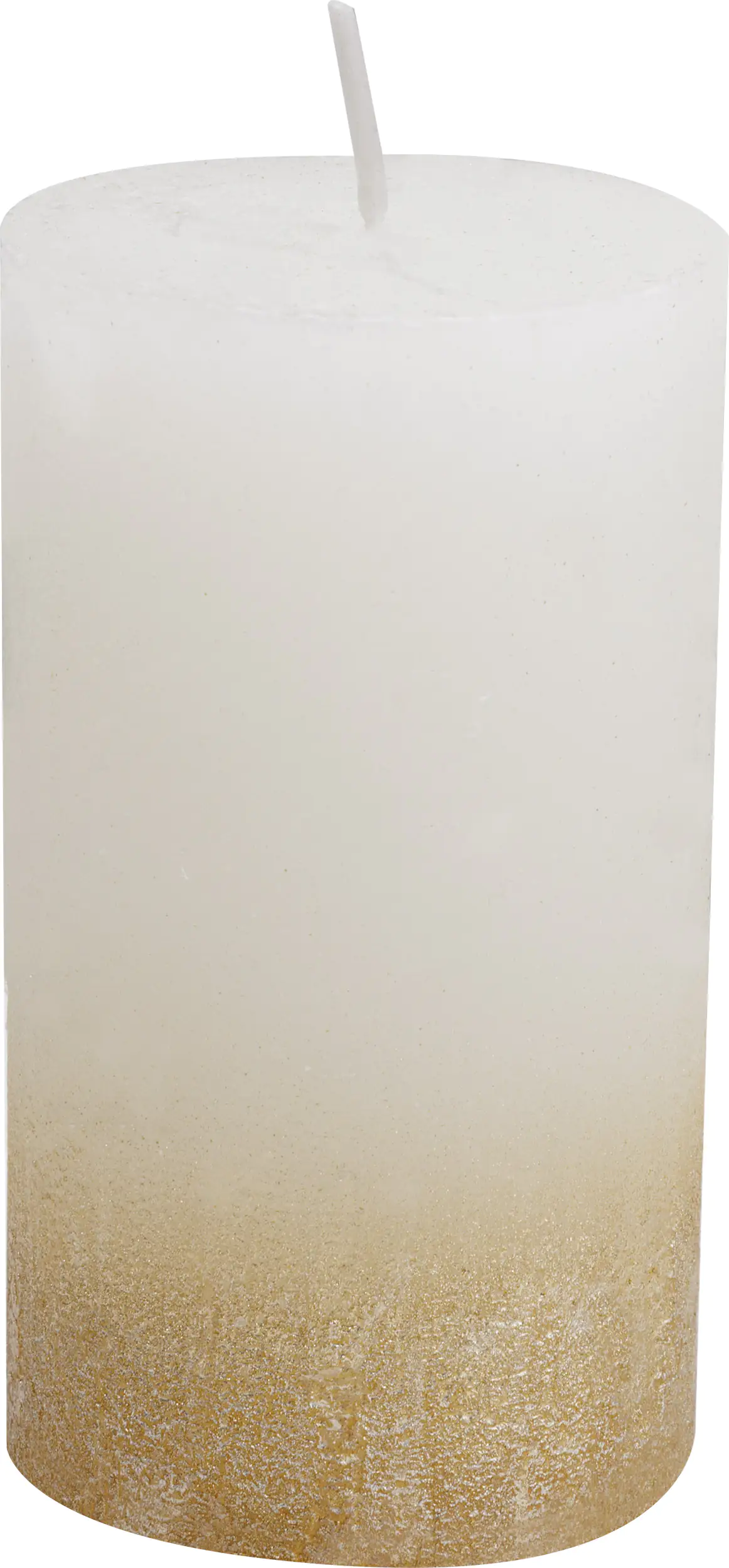 House of Rustic Kerze champagner mit gold Streifen Ø 6,8 x 12 cm