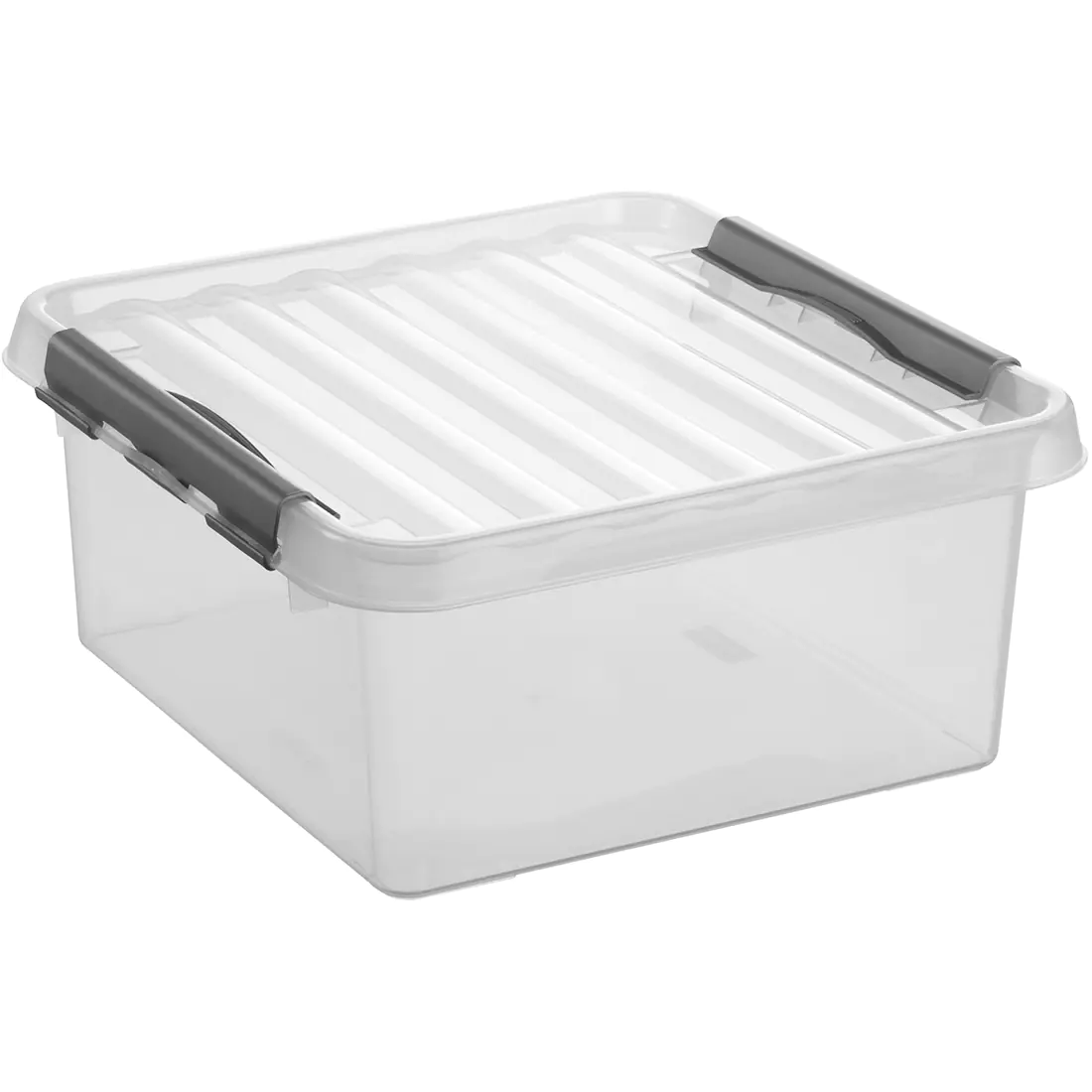 Sunware Aufbewahrungsbox Q-line 18L transparent metallfarbig 40 x 40 x 20 cm Sunware Aufbewahrungsbox Q-line 18L transparent metallfarbig 40 x 40 x 20 cm