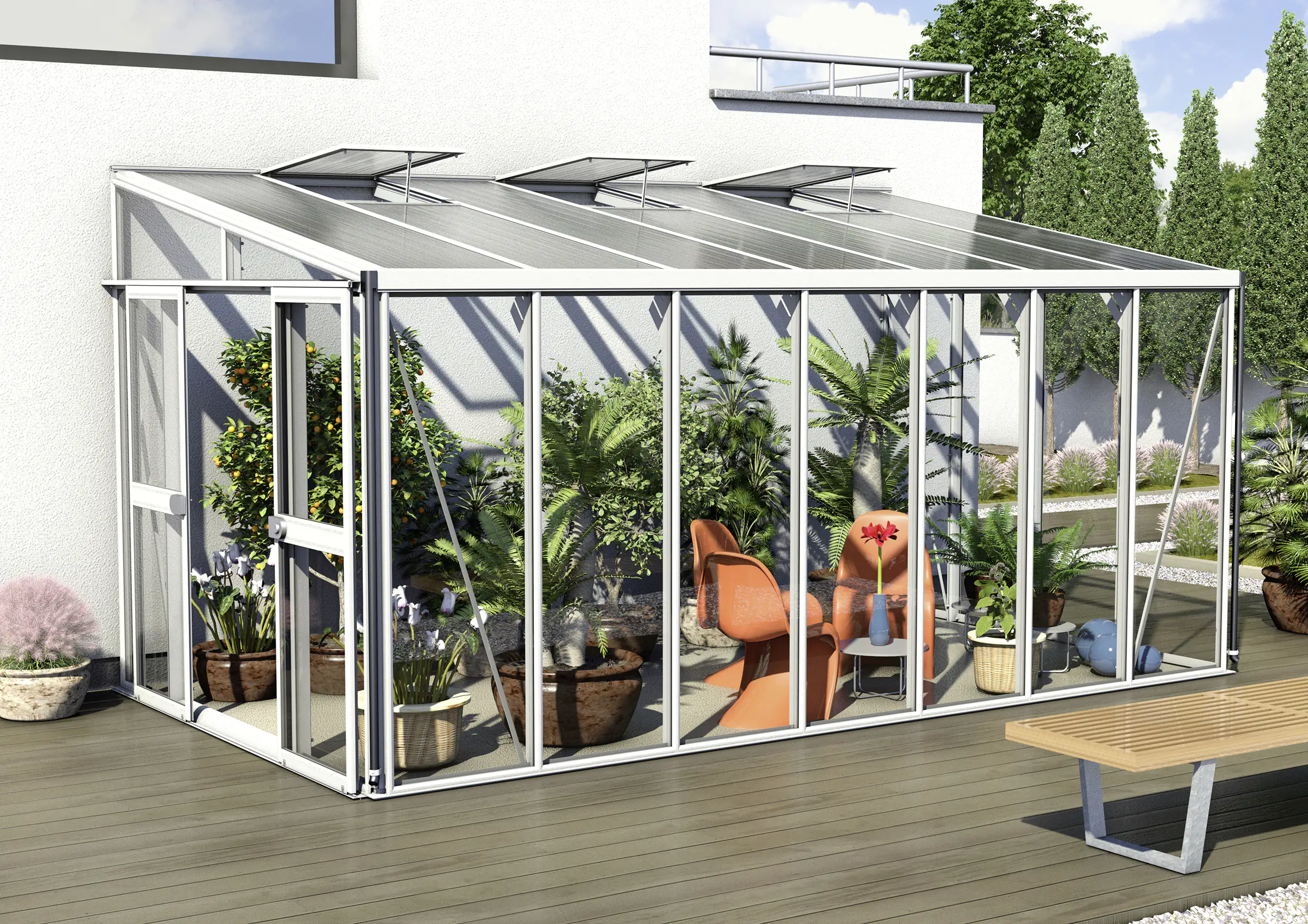 Vitavia Anlehngewächshaus Helena 11900 268 x 470 cm 3 mm Sicherheitsglas Vitavia Anlehngewächshaus Helena 11900 268 x 470 cm 3 mm Sicherheitsglas