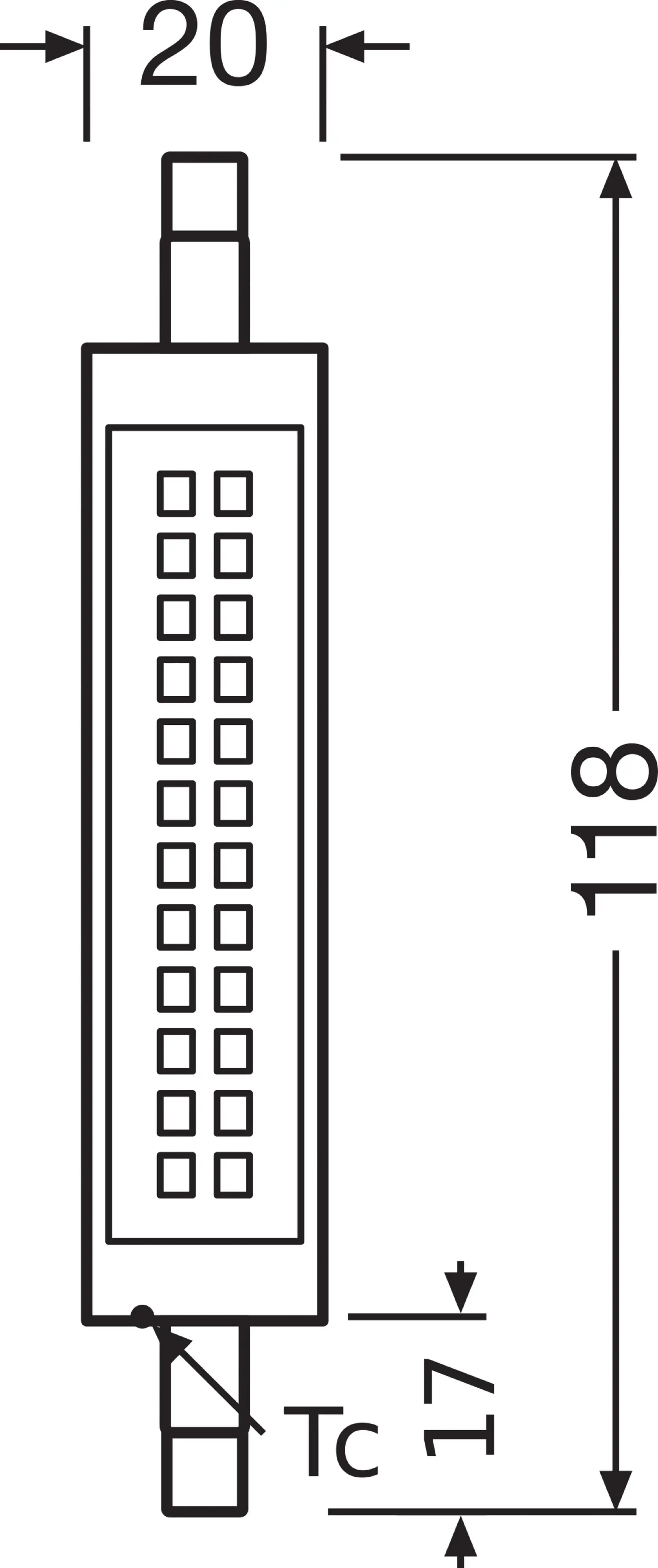 Bellalux LED Röhrenlampe Slim118 R7s 12 W warmweiß 