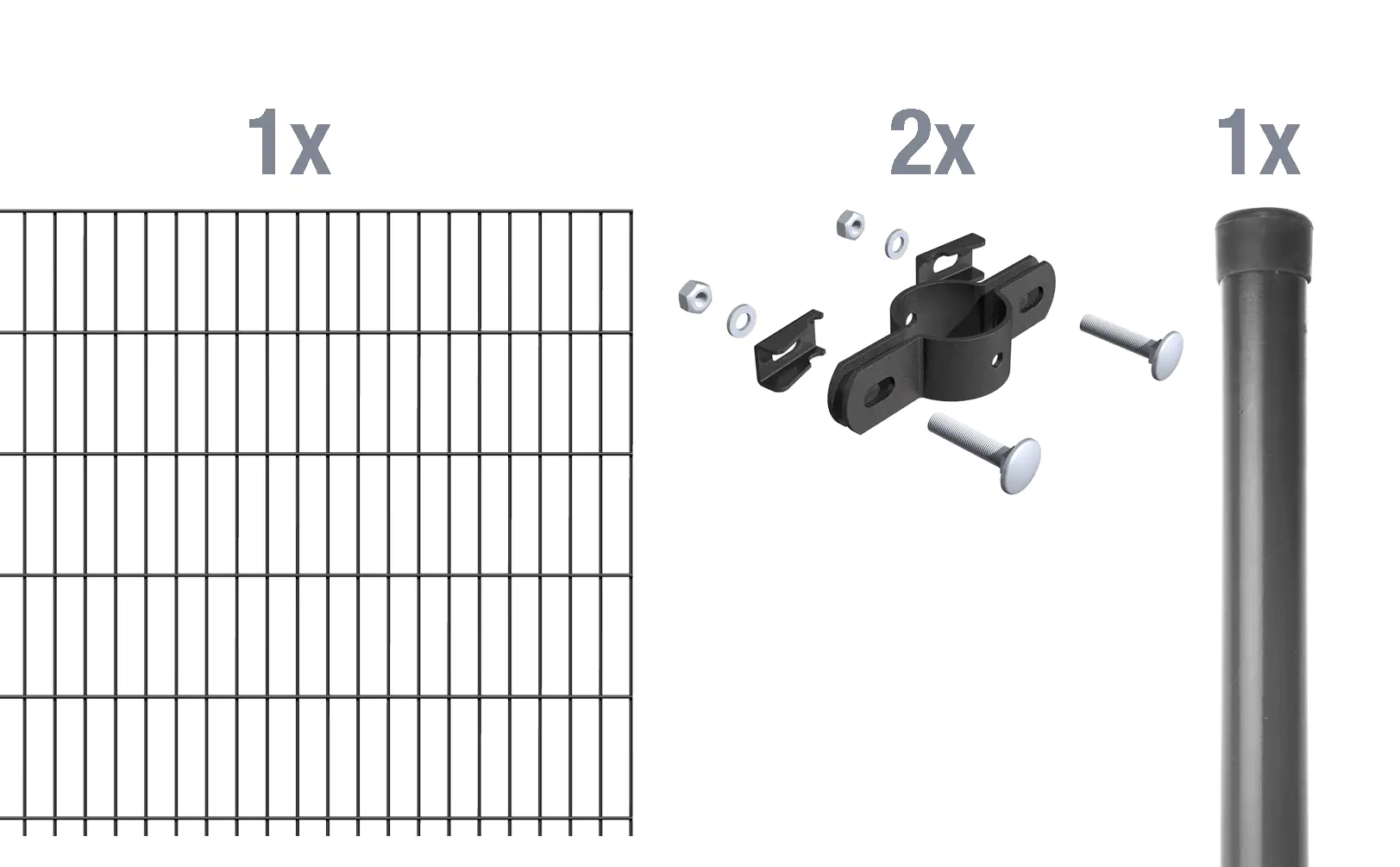 Alberts Komplettset Einstabmatten 2 m 75 cm  8/6/4 anthrazit Alberts Komplettset Einstabmatten 2 m 75 cm  8/6/4 anthrazit