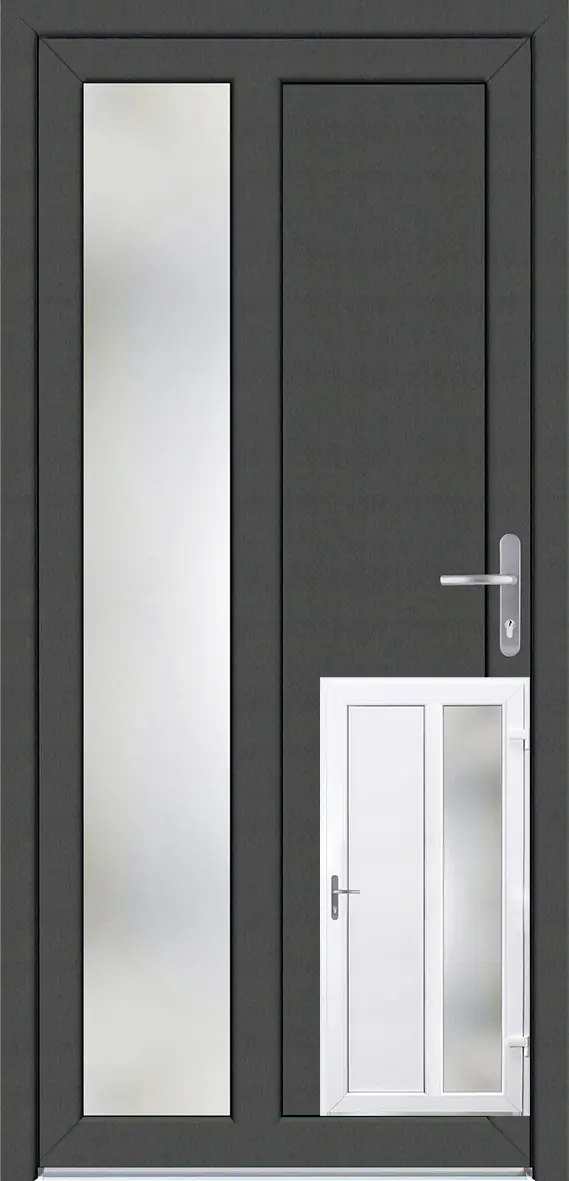 Panto Nebeneingangstür Kunststoff 511 anthrazit/weiß DIN rechts 98 x 198 cm 