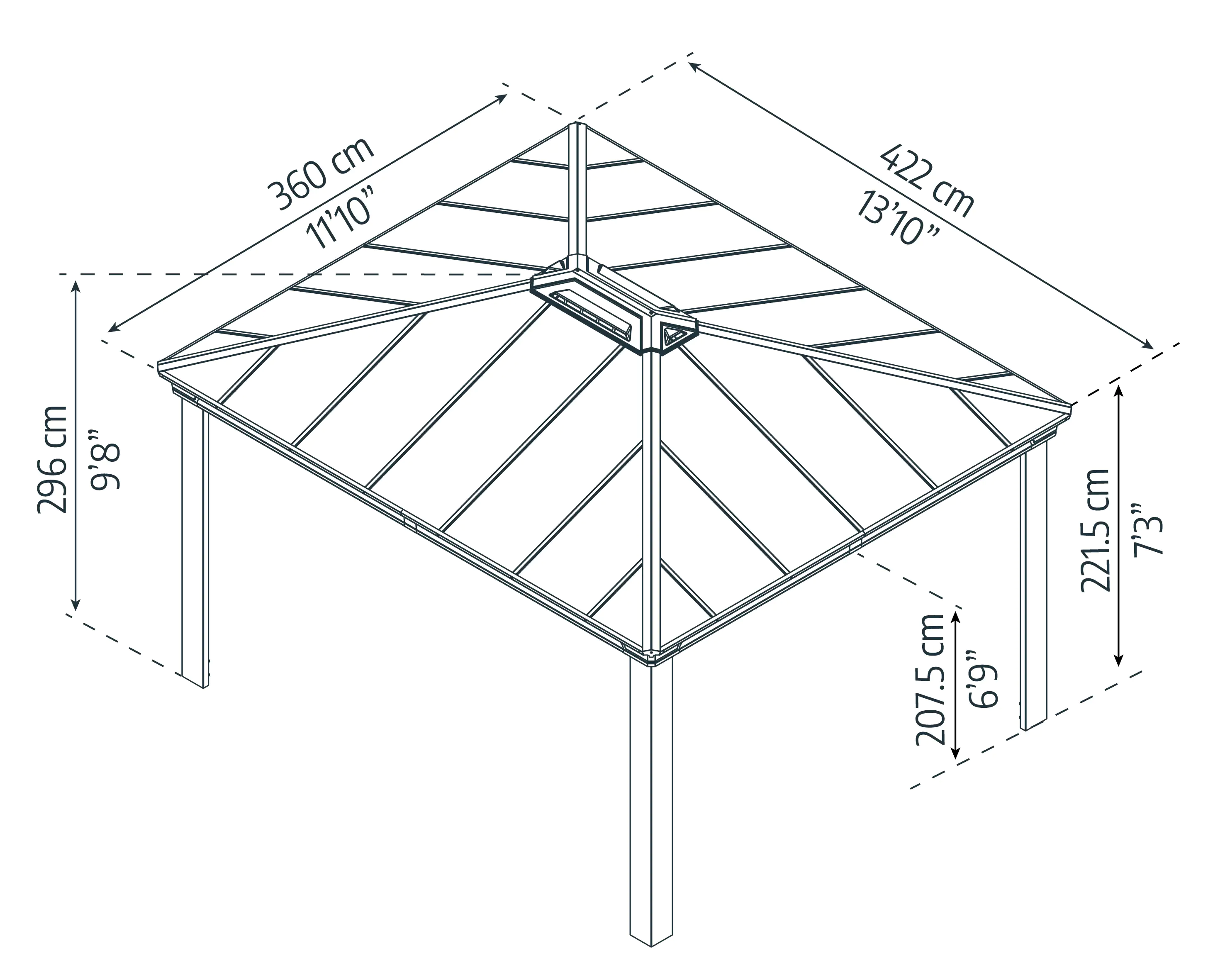 Canopia Pavillon Dallas 4300 4,26 x 3,64 m grau Canopia Pavillon Dallas 4300 4,26 x 3,64 m grau