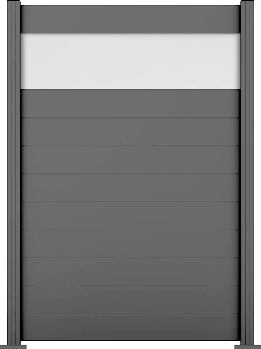 Ambiente Alu-Zaun Grundset Paneel 150 grau 187 x 124,2 cm Ambiente Alu-Zaun Grundset Paneel 150 grau 187 x 124,2 cm