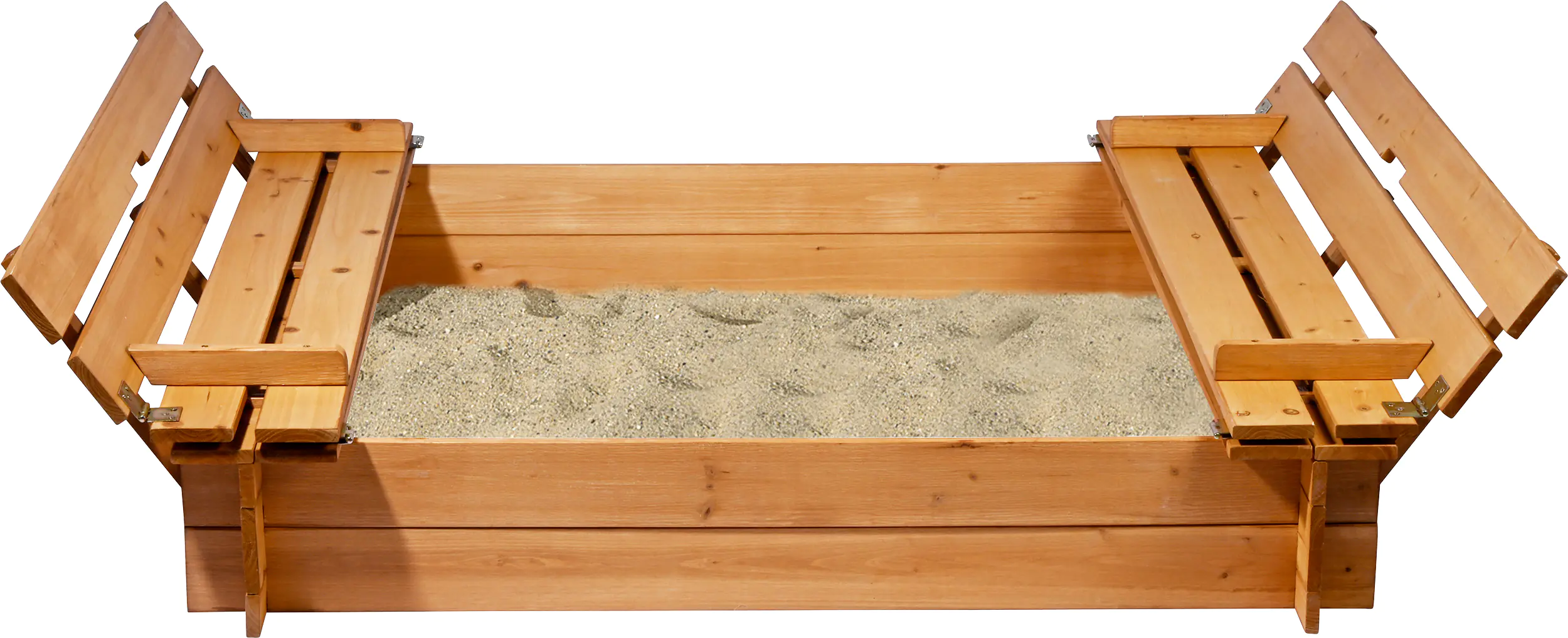 Dobar Sandkasten mit Sitzbänken und Deckel 118 x 118 x 20 cm