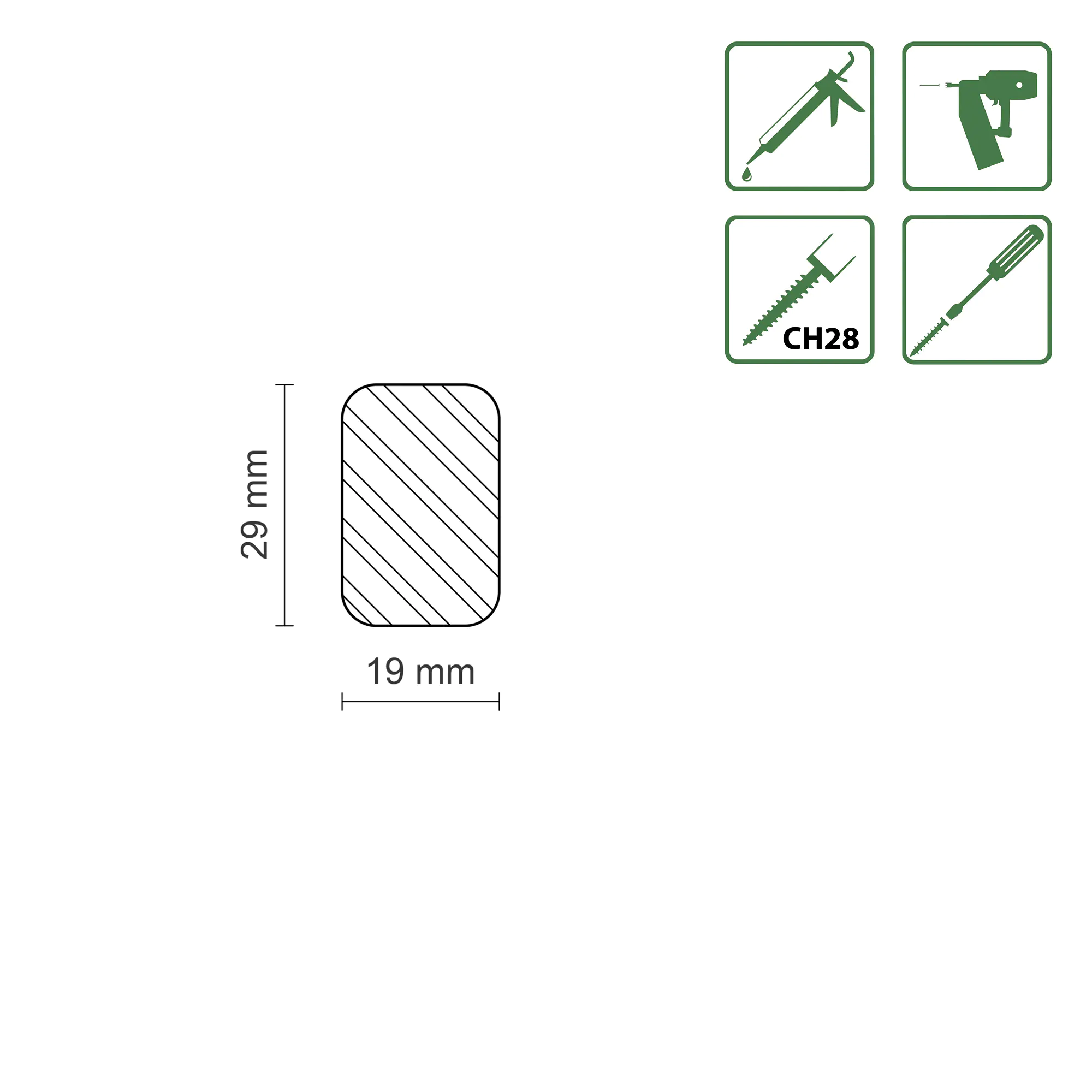 FN Neuhofer Banklatte allseitig gerundet 100 cm 29 x 19 mm Fichte/Kiefer