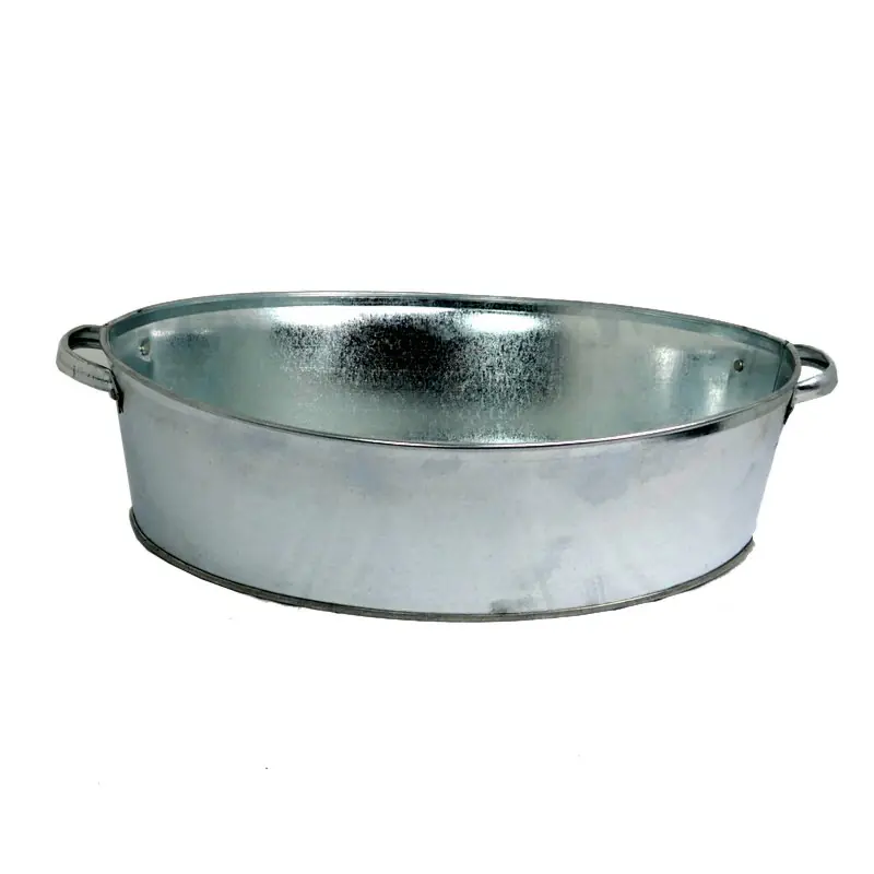 Flamingo Schale Zinkblech 61 x 44 cm silber