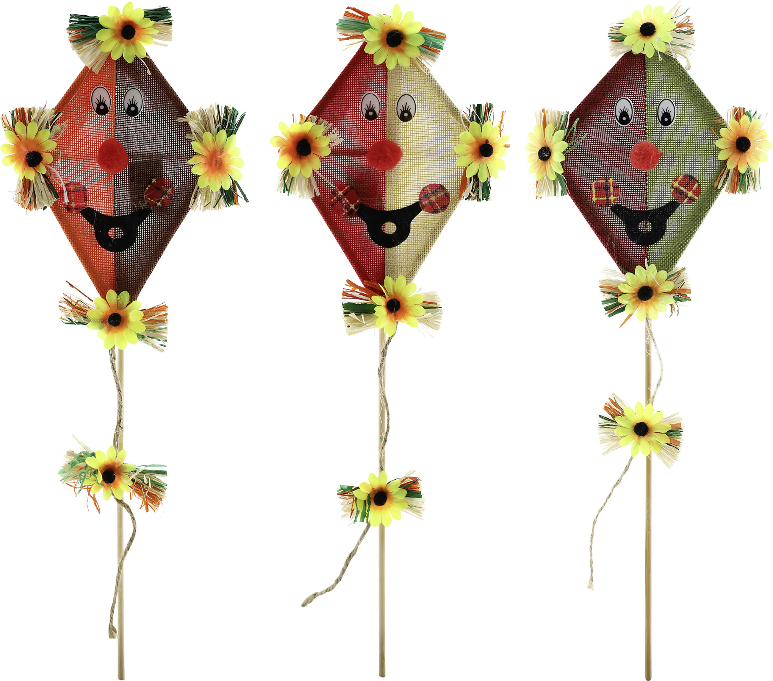 Herbsticker Drache Stoff 48 x 13 x 3 cm rot grün natur 