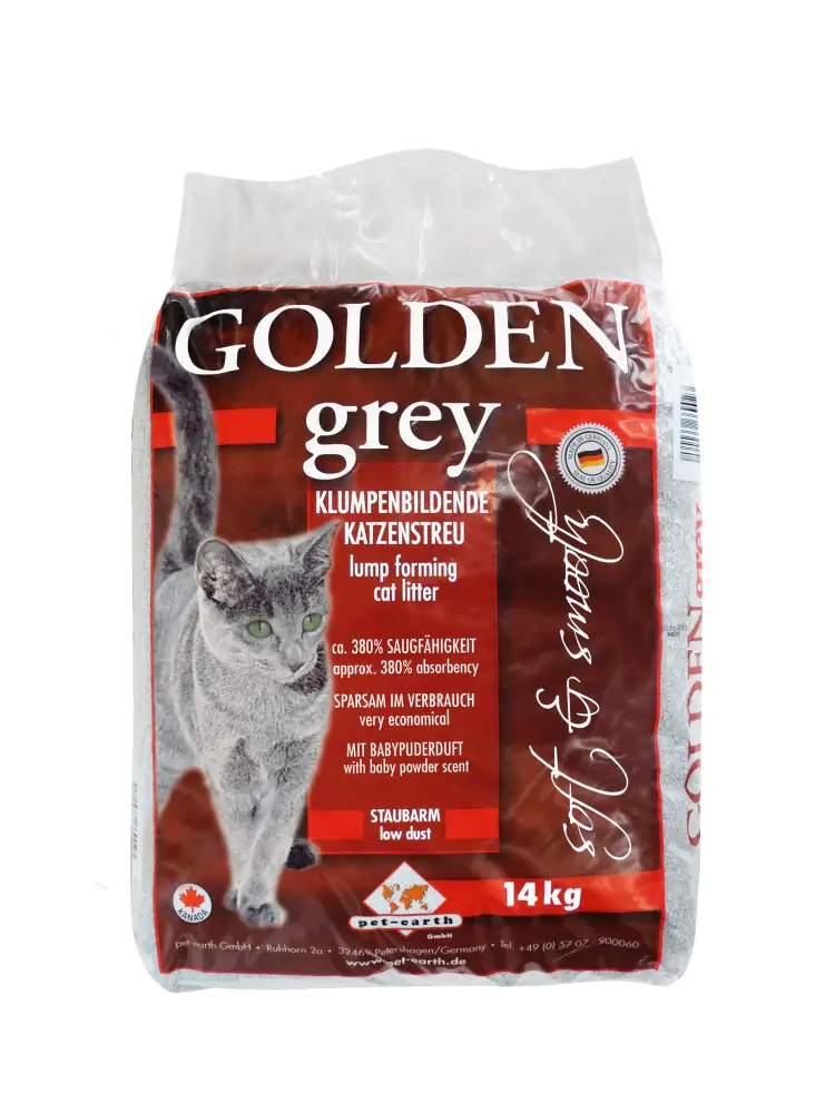 Golden Grey Katzenstreu Bentonit Babyduft 14 kg