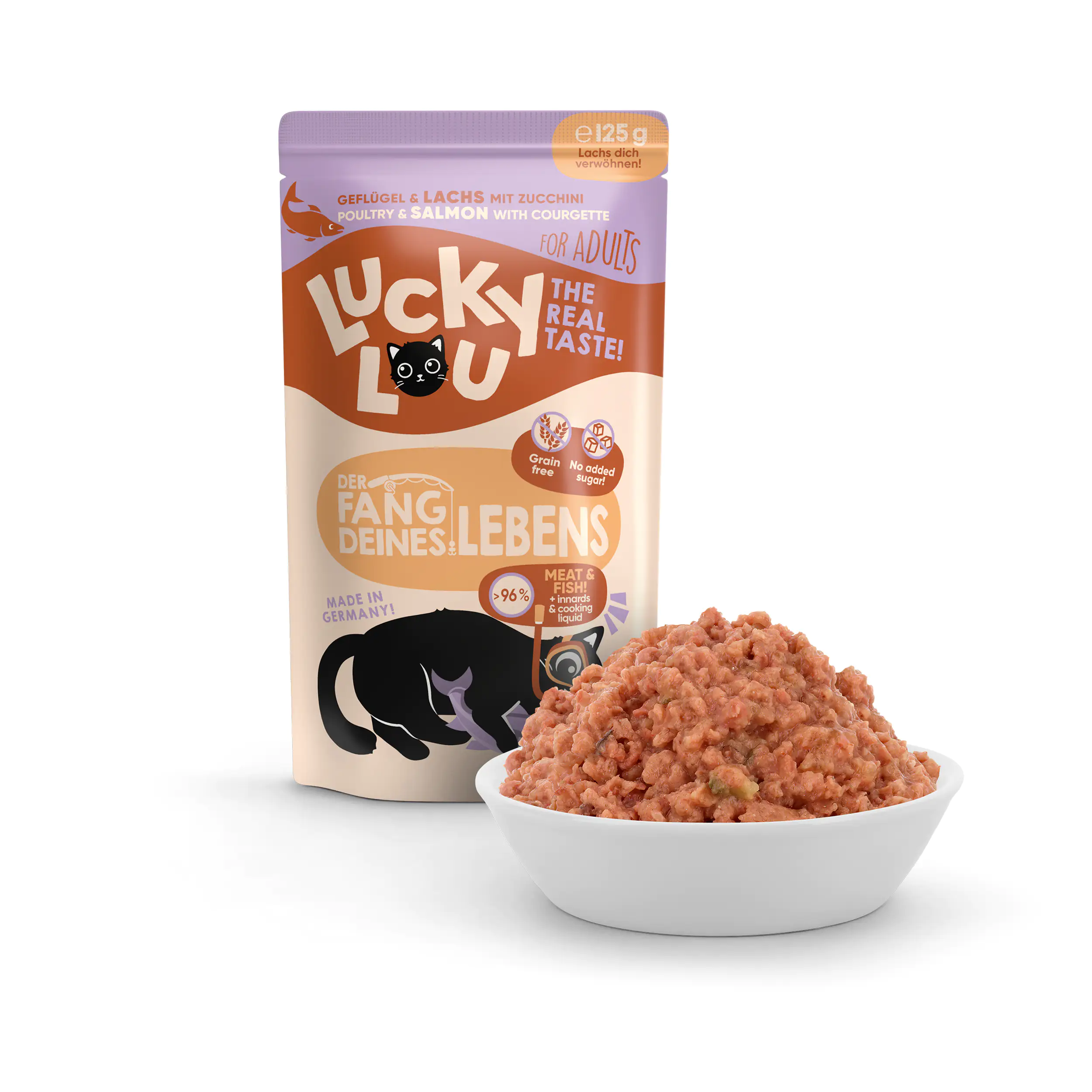 Lucky Lou Katzenfutter Geflügel und Lachs 125g Lucky Lou Katzenfutter Geflügel und Lachs 125g