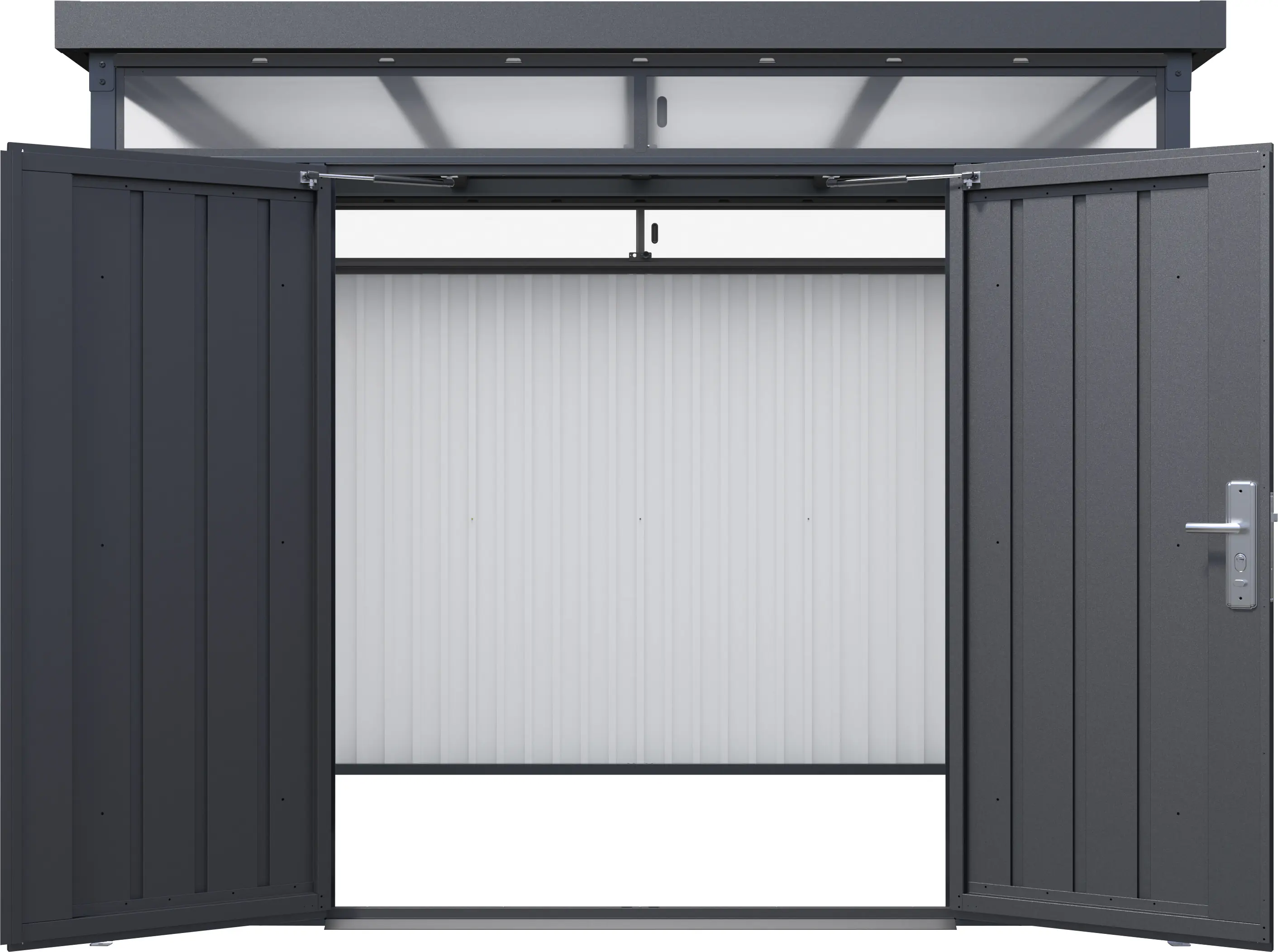 Floraworld Gerätehaus Premium Q10 Firstline schwarz-mettalic 314 x 314 x 218 cm