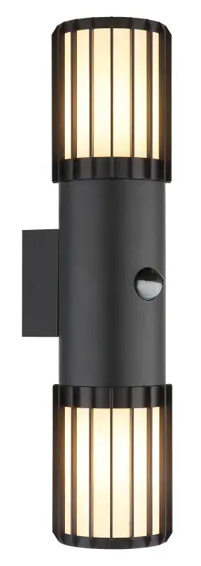 Globo Außen-Wandlampe Mervin 9 x 38 cm E27 Bewegungsmelder