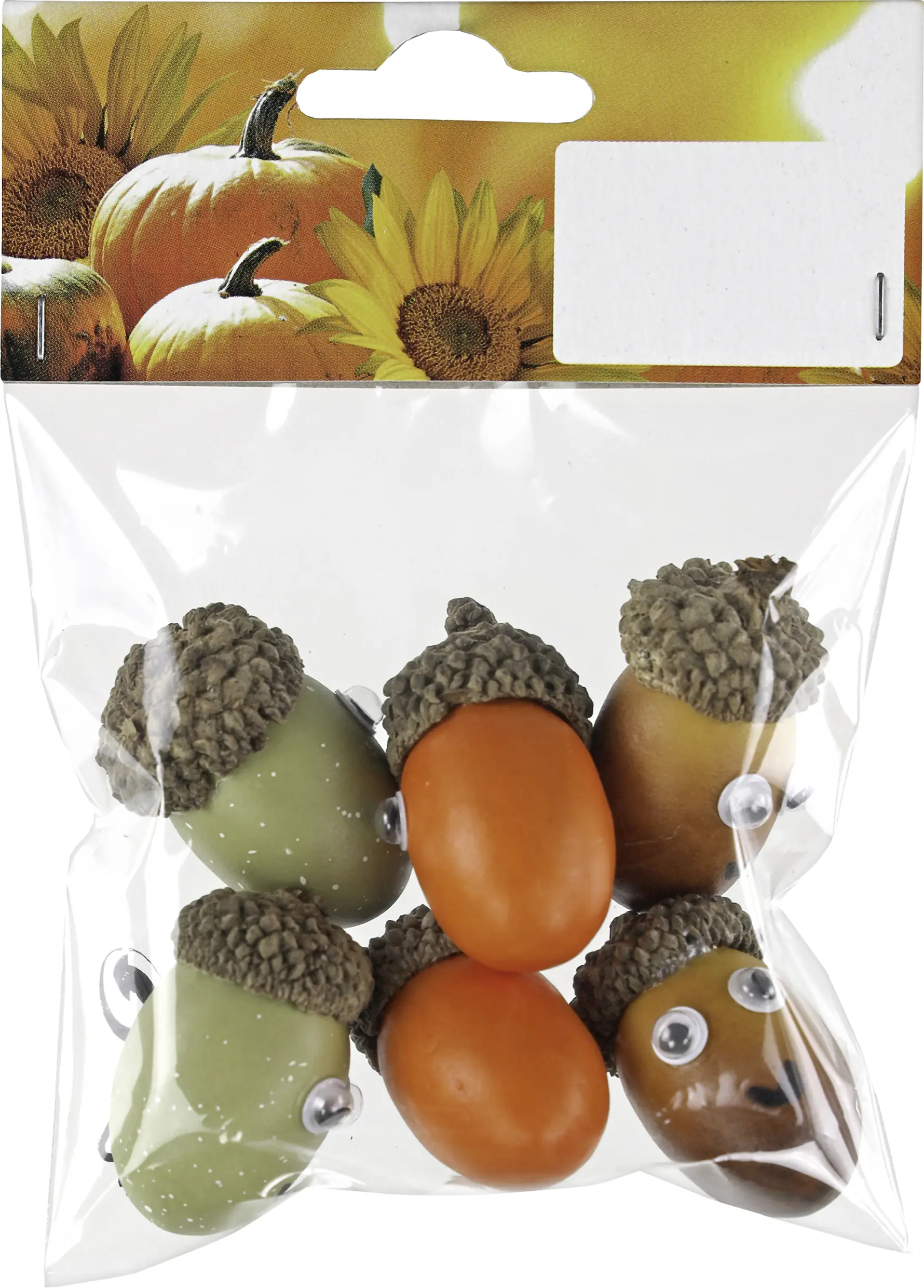 Herbstdeko Eicheln Kunststoff 12,5 cm orange-braun-oliv