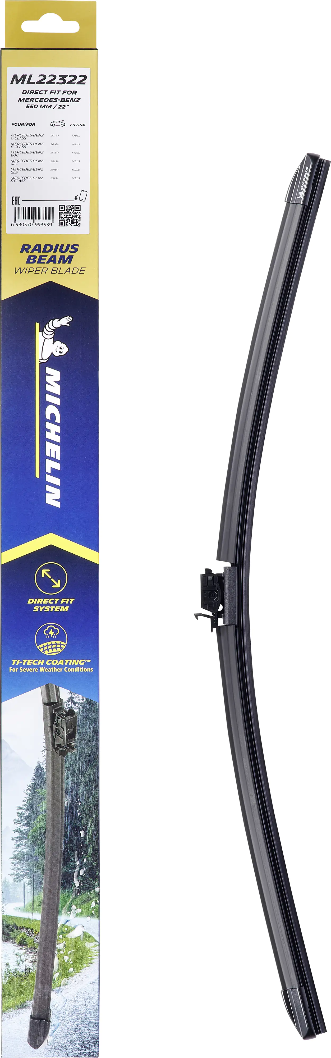 Michelin Scheibenwischer Beam Blade 550mm mit MB-Adapter Michelin Scheibenwischer Beam Blade 550mm mit MB-Adapter