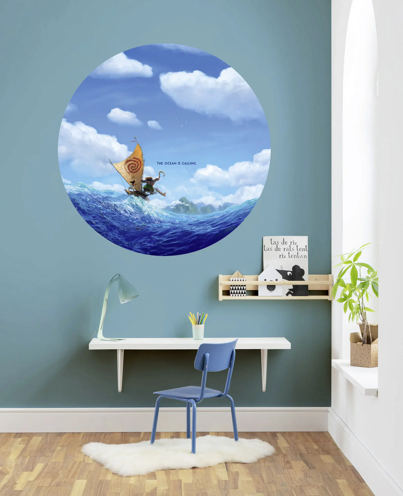 Komar Vlies Fototapete Dot Moana Ocean calling Ø 128 cm, selbstklebend