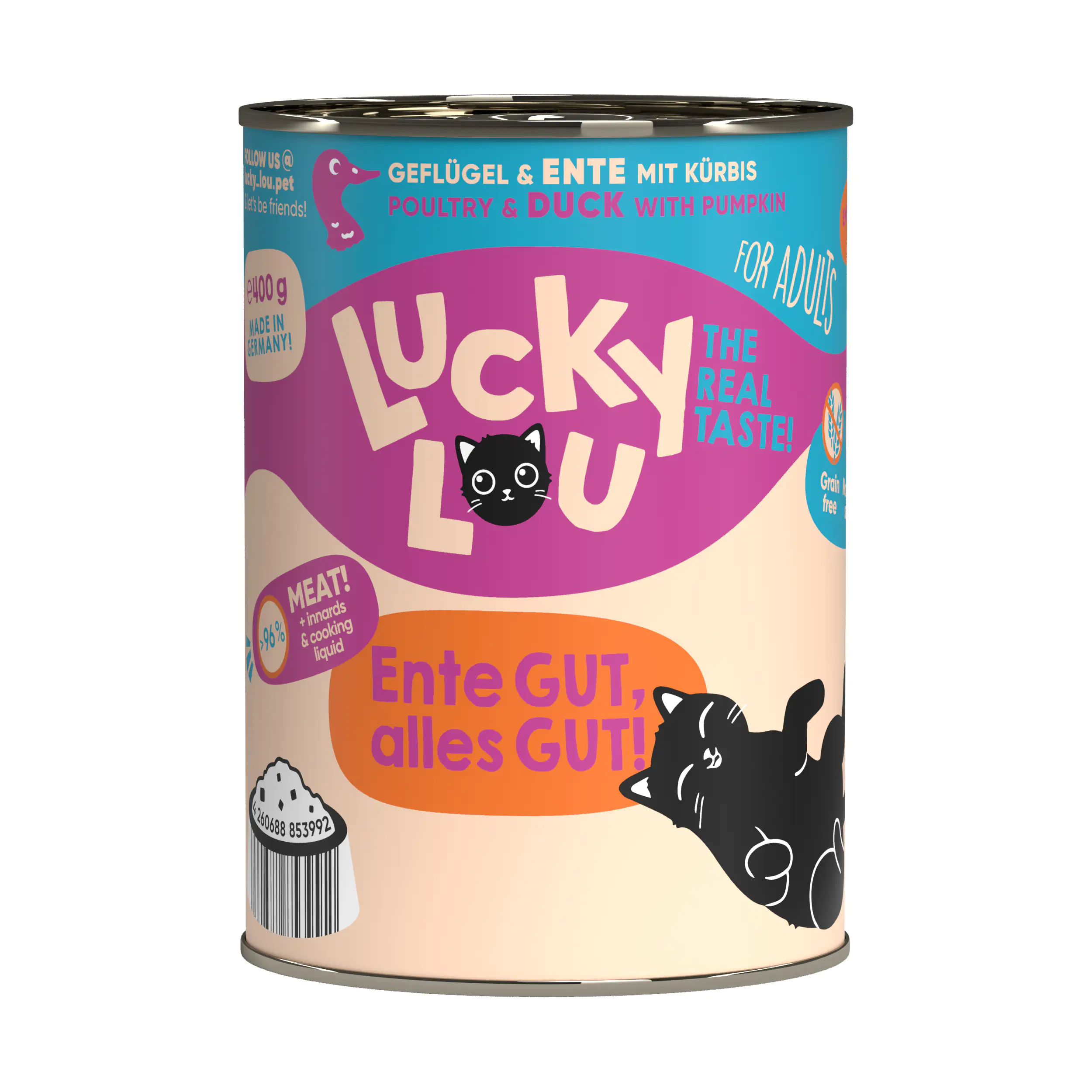 Lucky Lou Katzenfutter Geflügel und Ente 400 g Lucky Lou Katzenfutter Geflügel und Ente 400 g