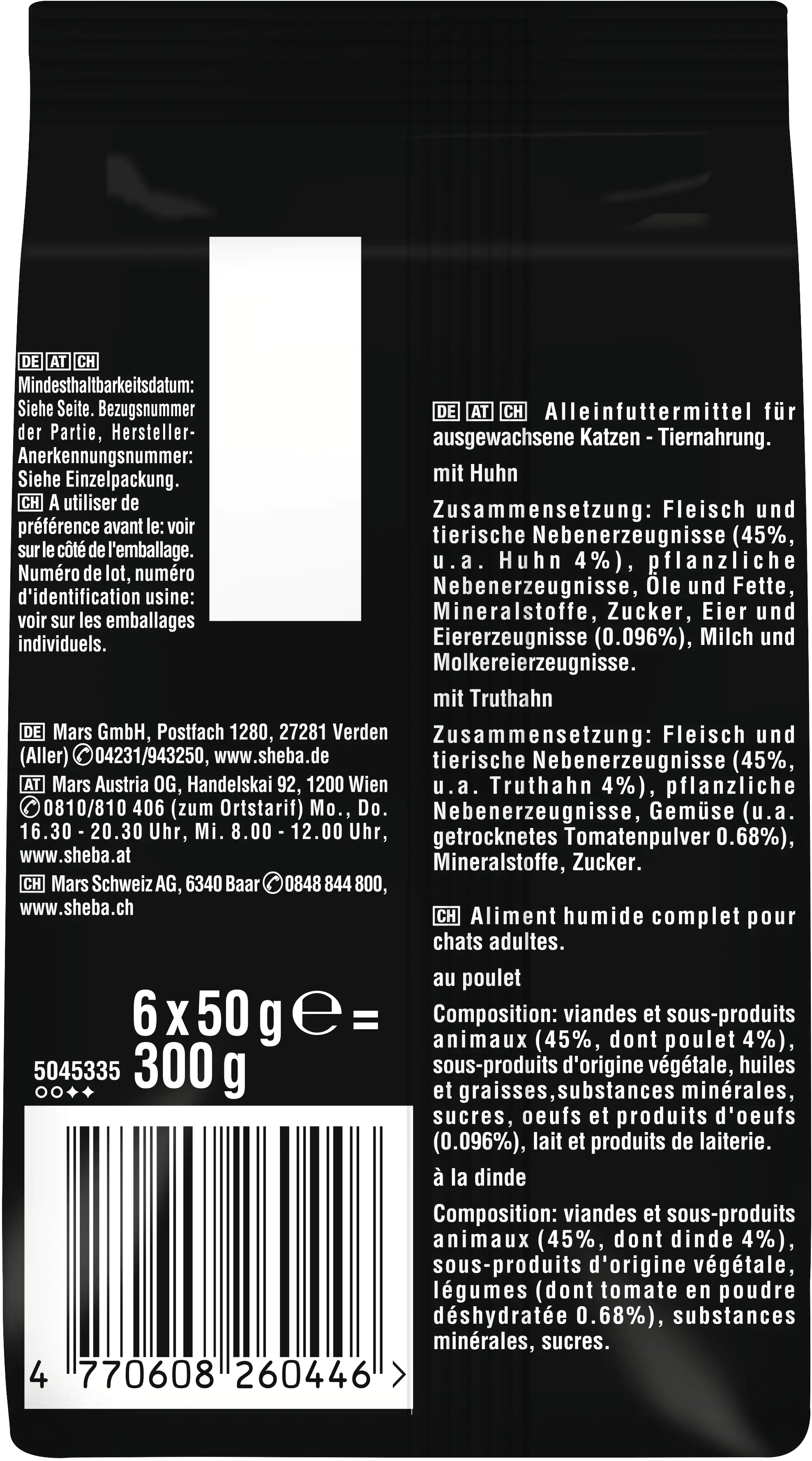 Sheba Fresh Cuisine Taste of Rome Truthahn & Huhn Katzenfutter 6 x 50g Sheba Fresh Cuisine Taste of Rome Truthahn & Huhn Katzenfutter 6 x 50g