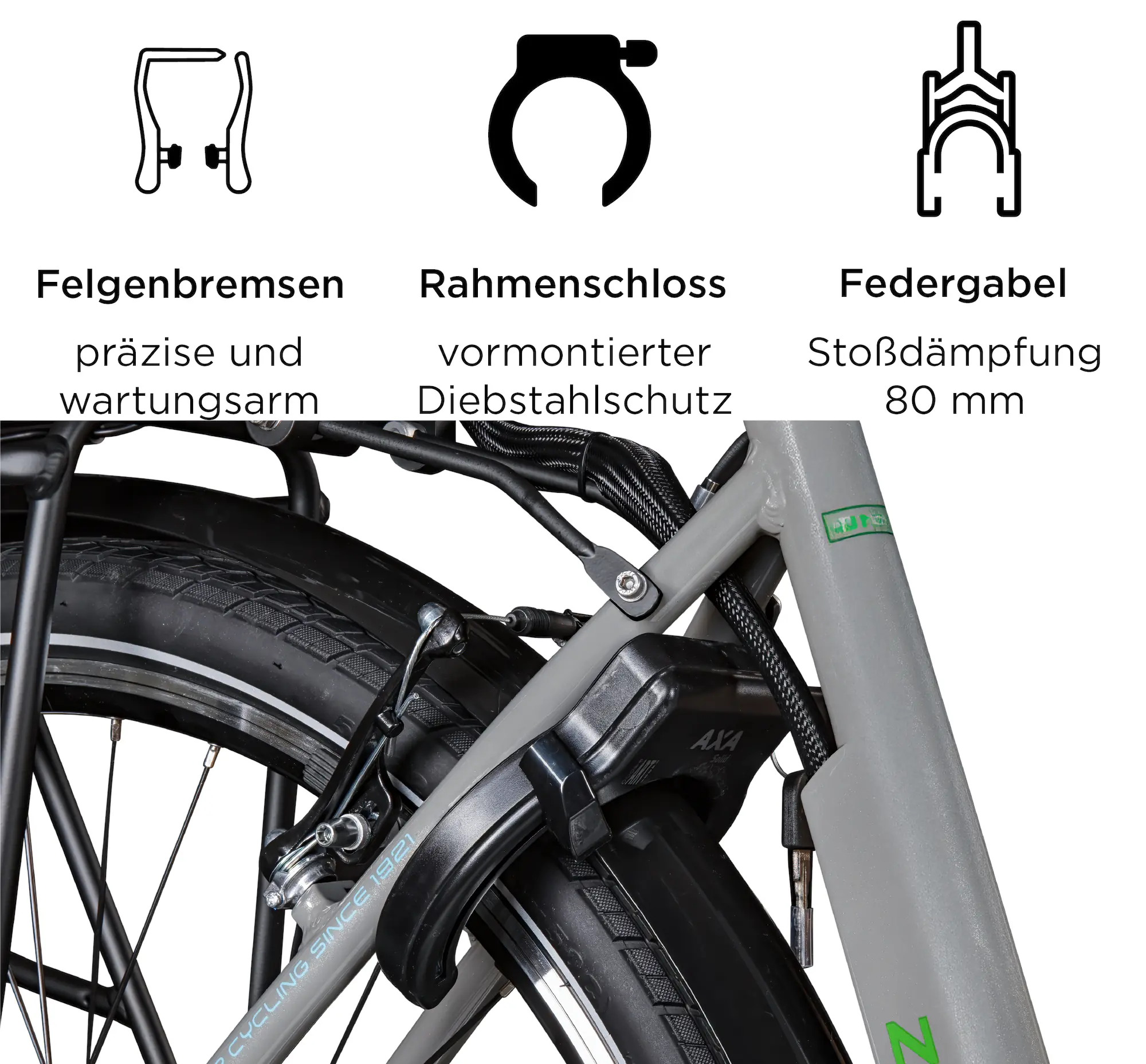 Zündapp E-Bike Z502 City 28 Zoll 7-Gang 522 Wh grau grün Zündapp E-Bike Z502 City 28 Zoll 7-Gang 522 Wh grau grün