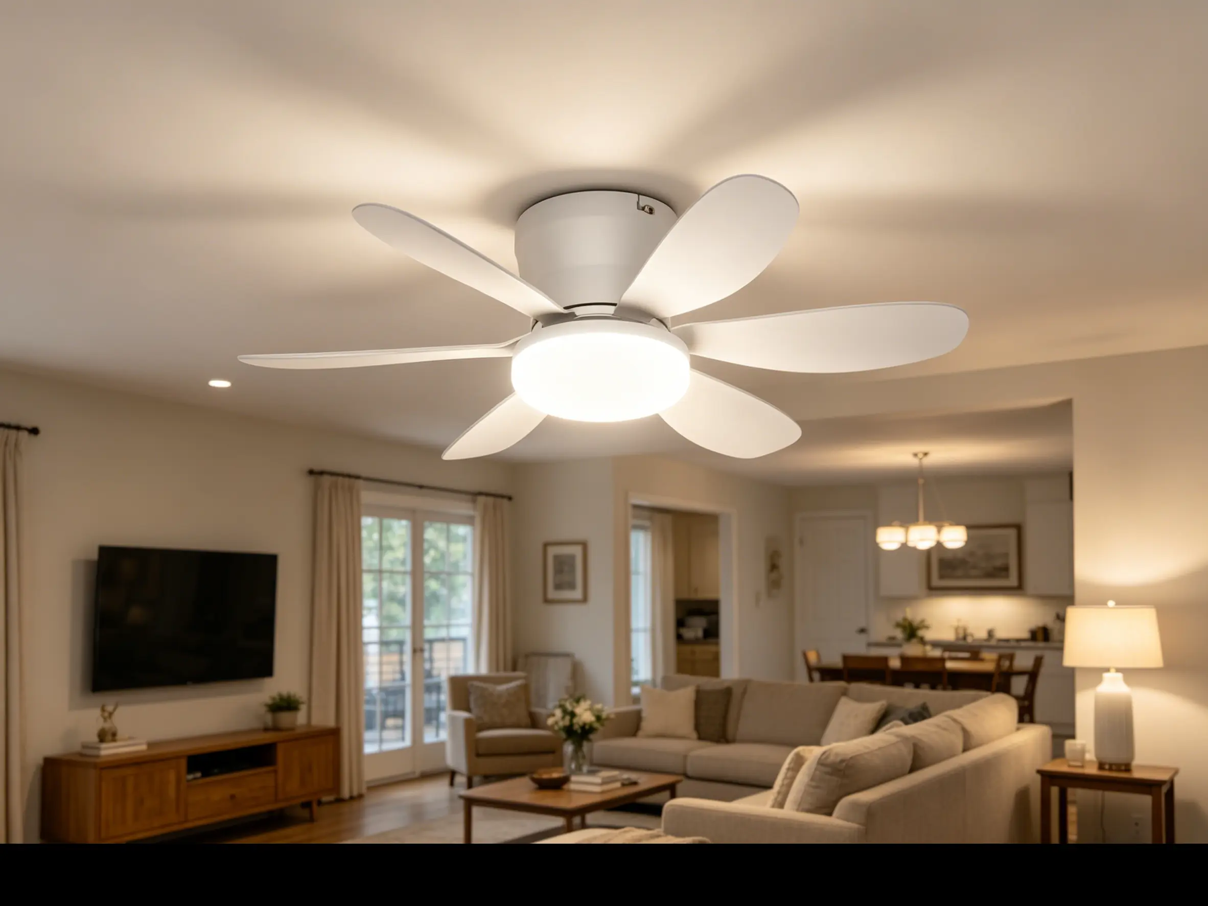 LED-Deckenventilator Chic weiß dimmbar
