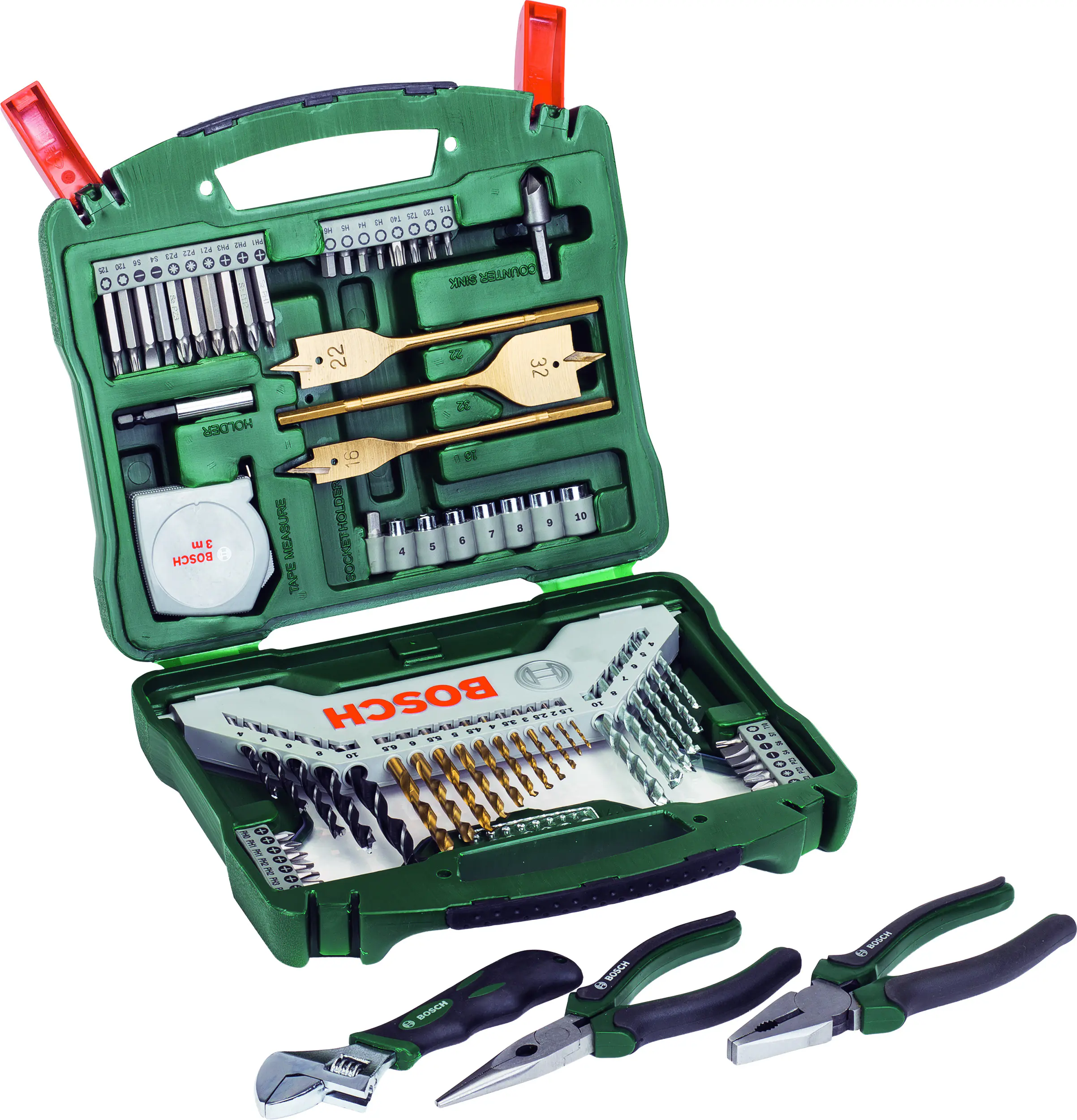 Bosch Bit-Bohrer Set X-Line 70-teilig inkl. Zangen-Set