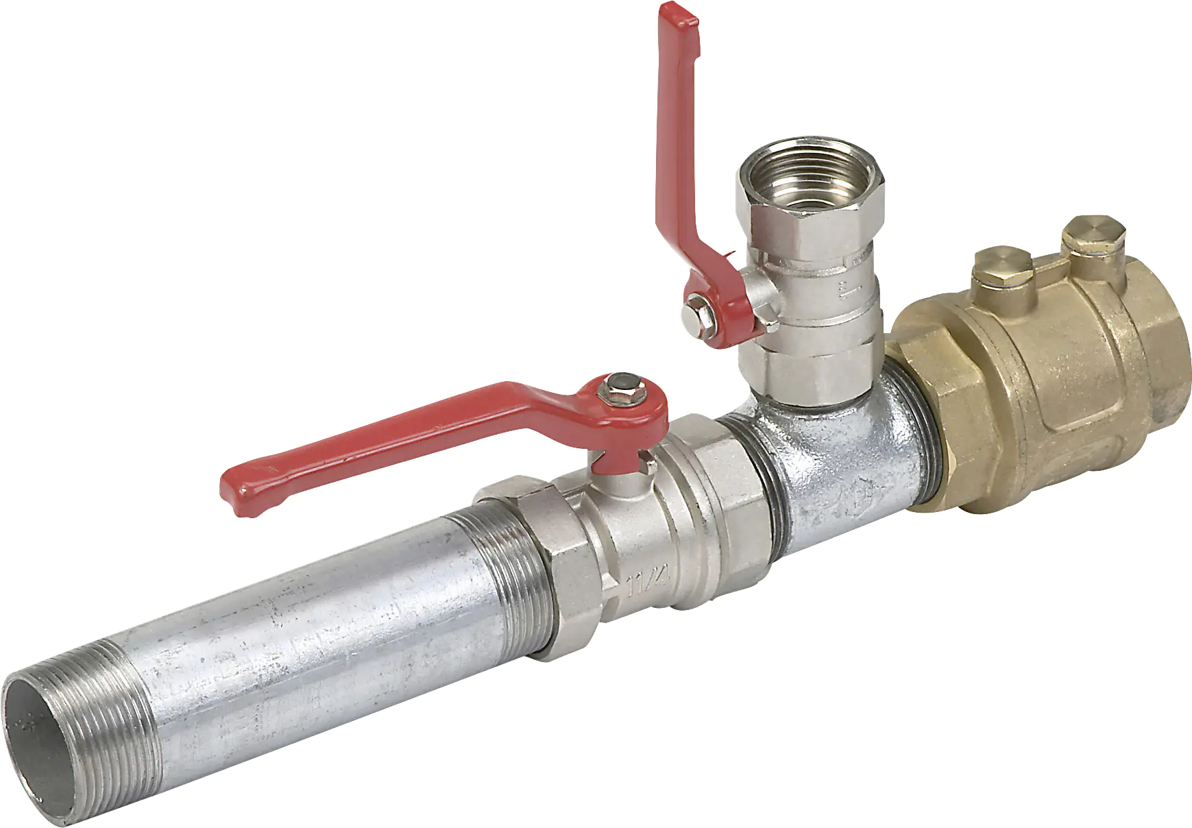 Meister Doppelter Pumpenstock mit Kugelhähnen & entlüftbarem Rückschlagventil