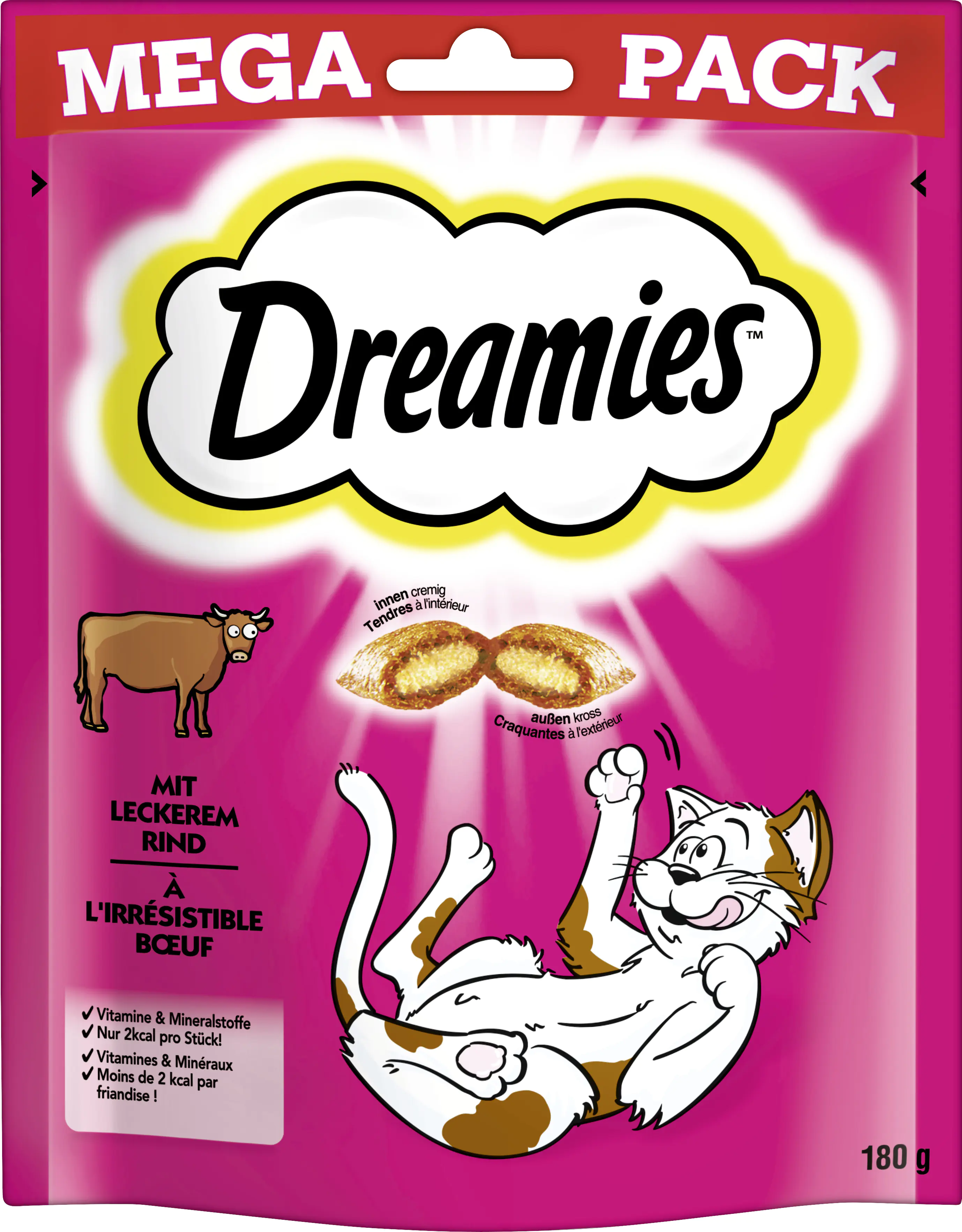Dreamies Snacks mit Rind Katzensnack 180 g Dreamies Snacks mit Rind Katzensnack 180 g