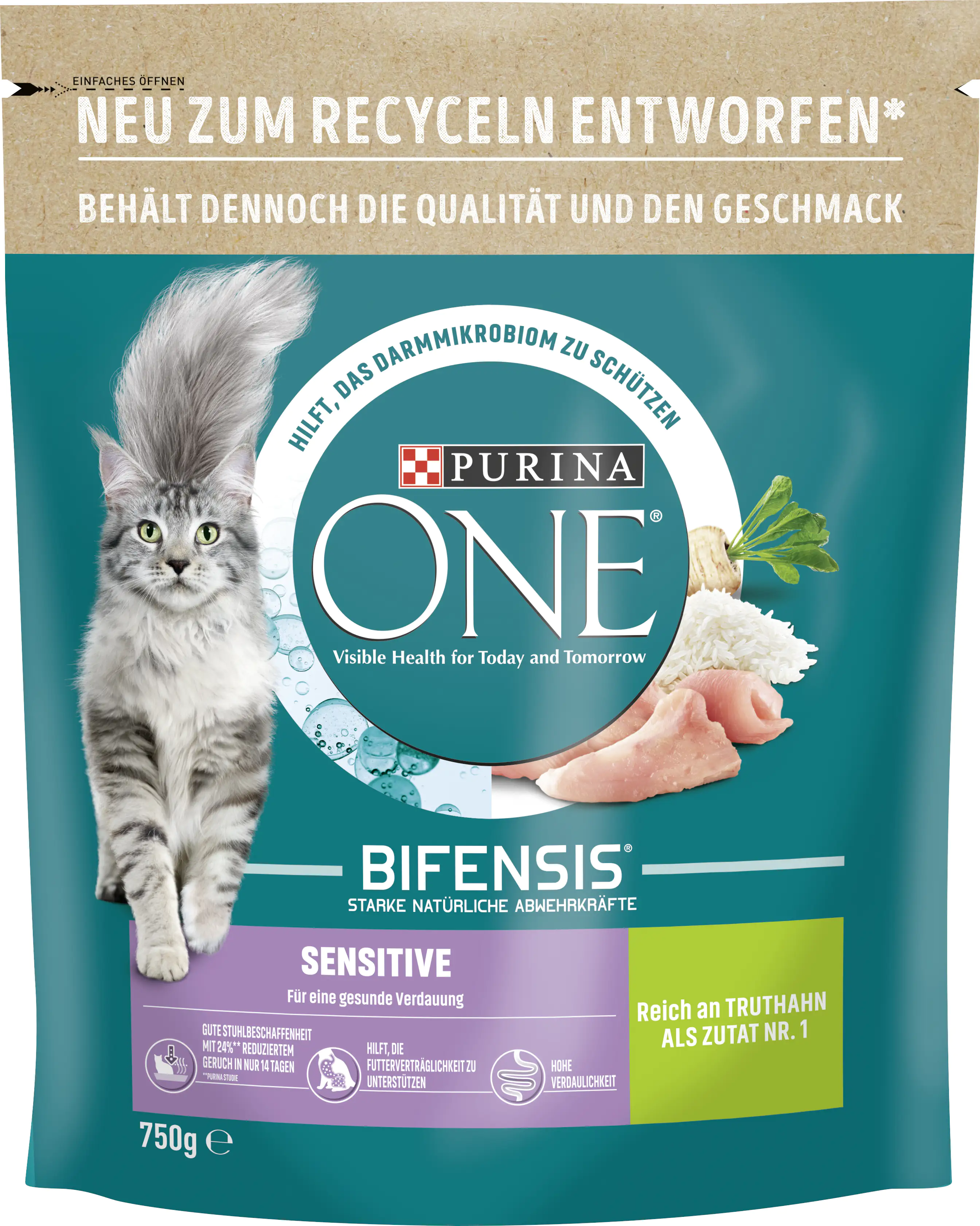 Purina ONE Sensitive reich an Truthahn und Reis 750 g Purina ONE Sensitive reich an Truthahn und Reis 750 g