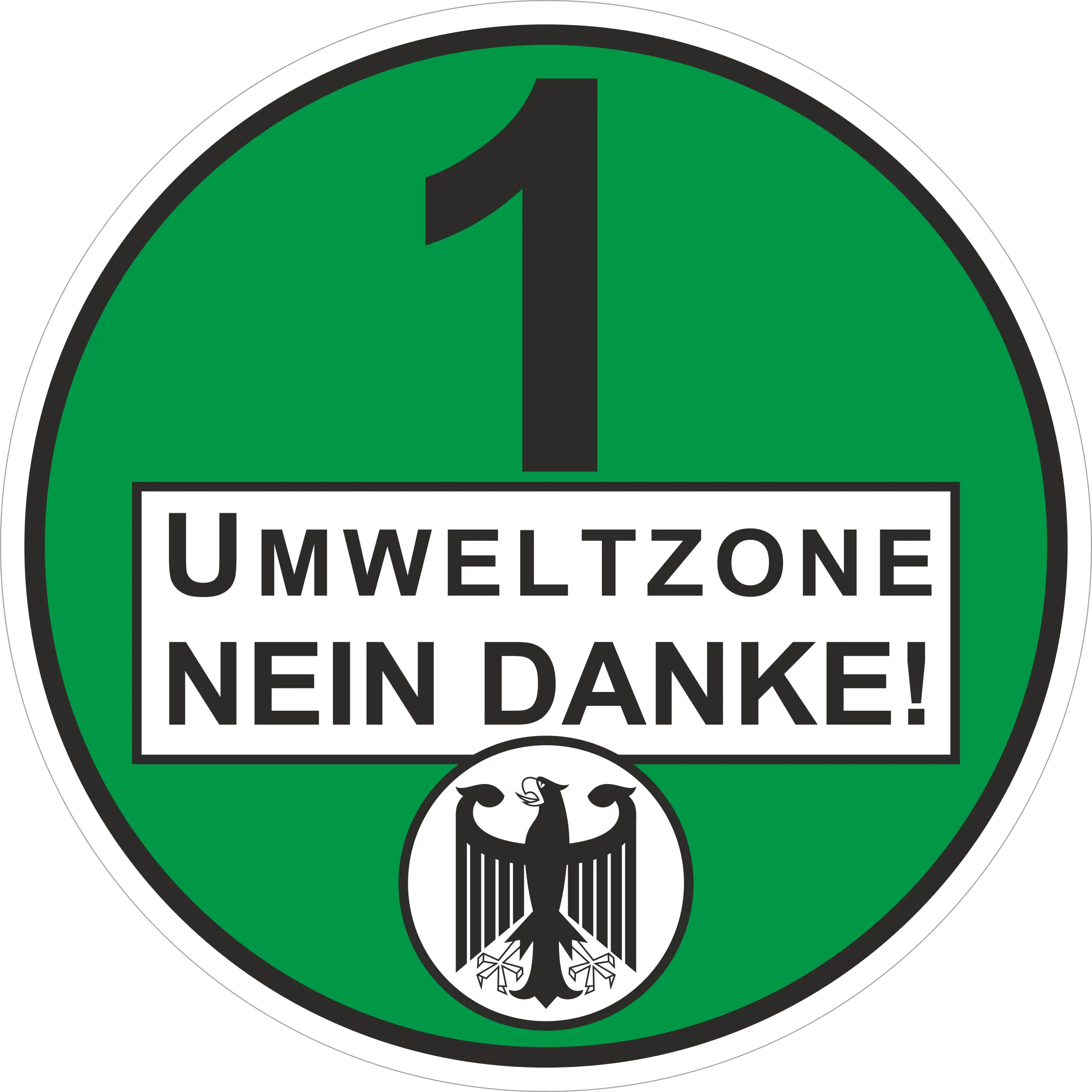 Hermann Schütz Aufkleber Umweltzone - Nein Danke! Ø 80mm