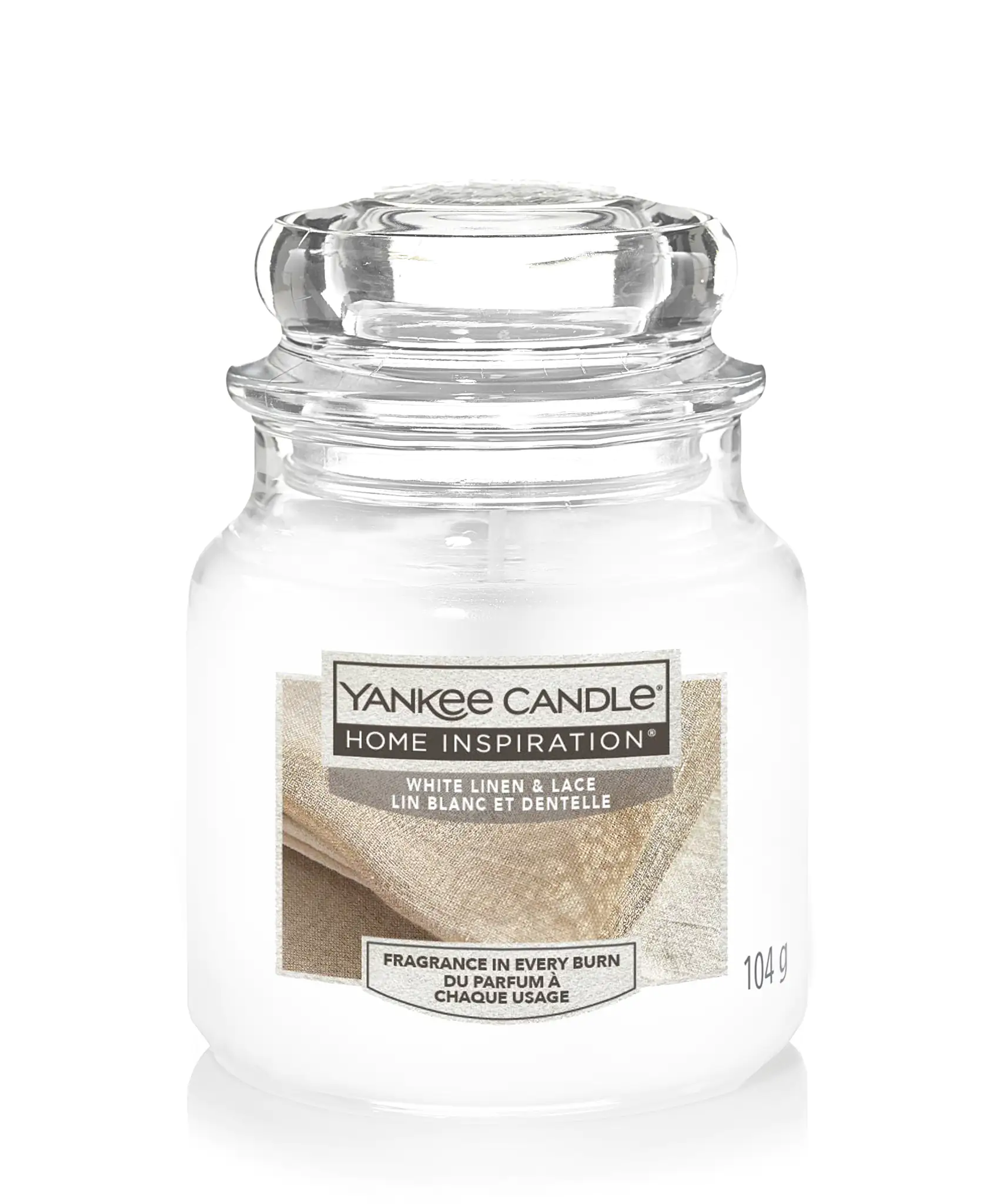Yankee Candle Duftkerze Kleines Glas White Linen & Lace 104 g, weiß