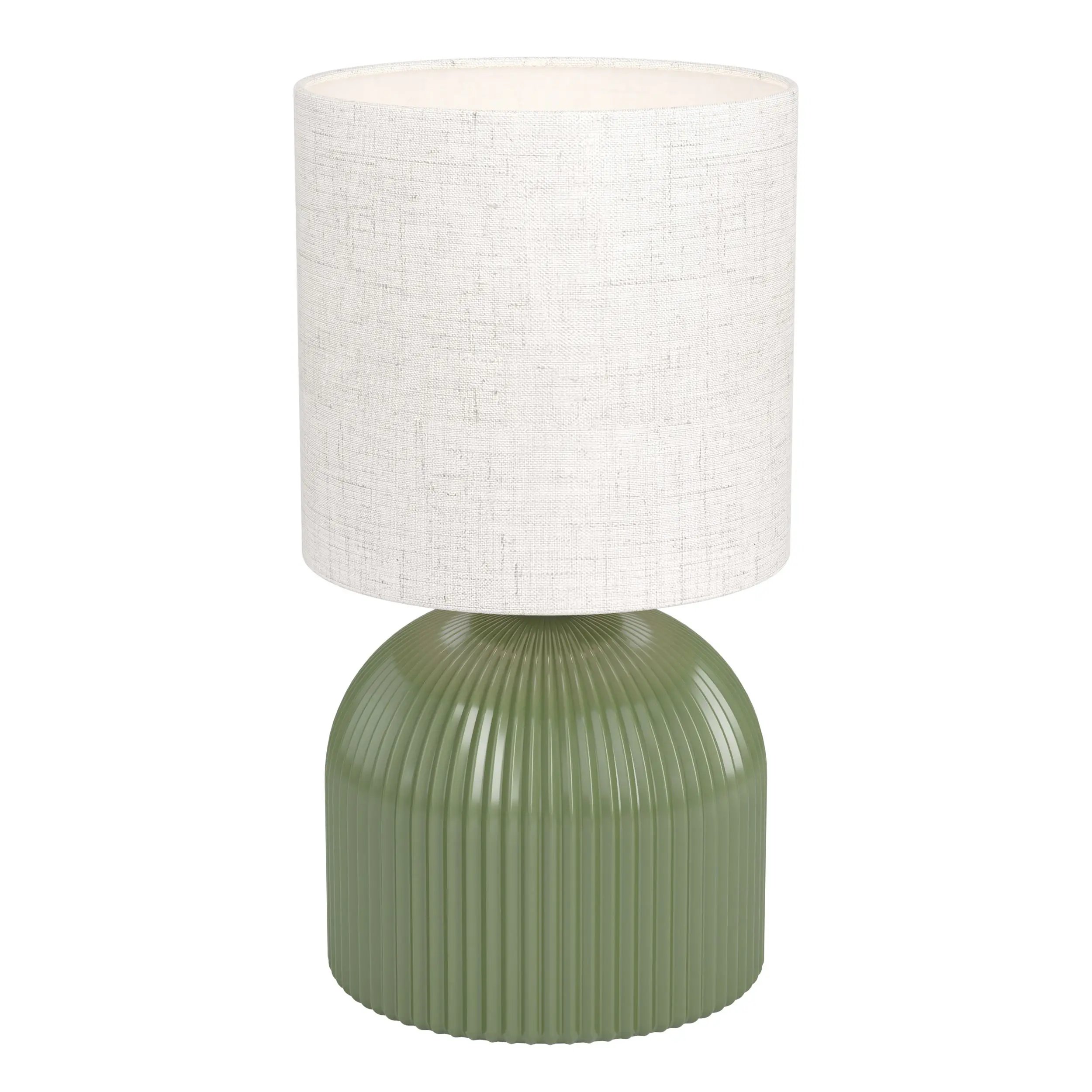 Eglo Tischleuchte Rocosso E14 Ø14 cm grün/leinen