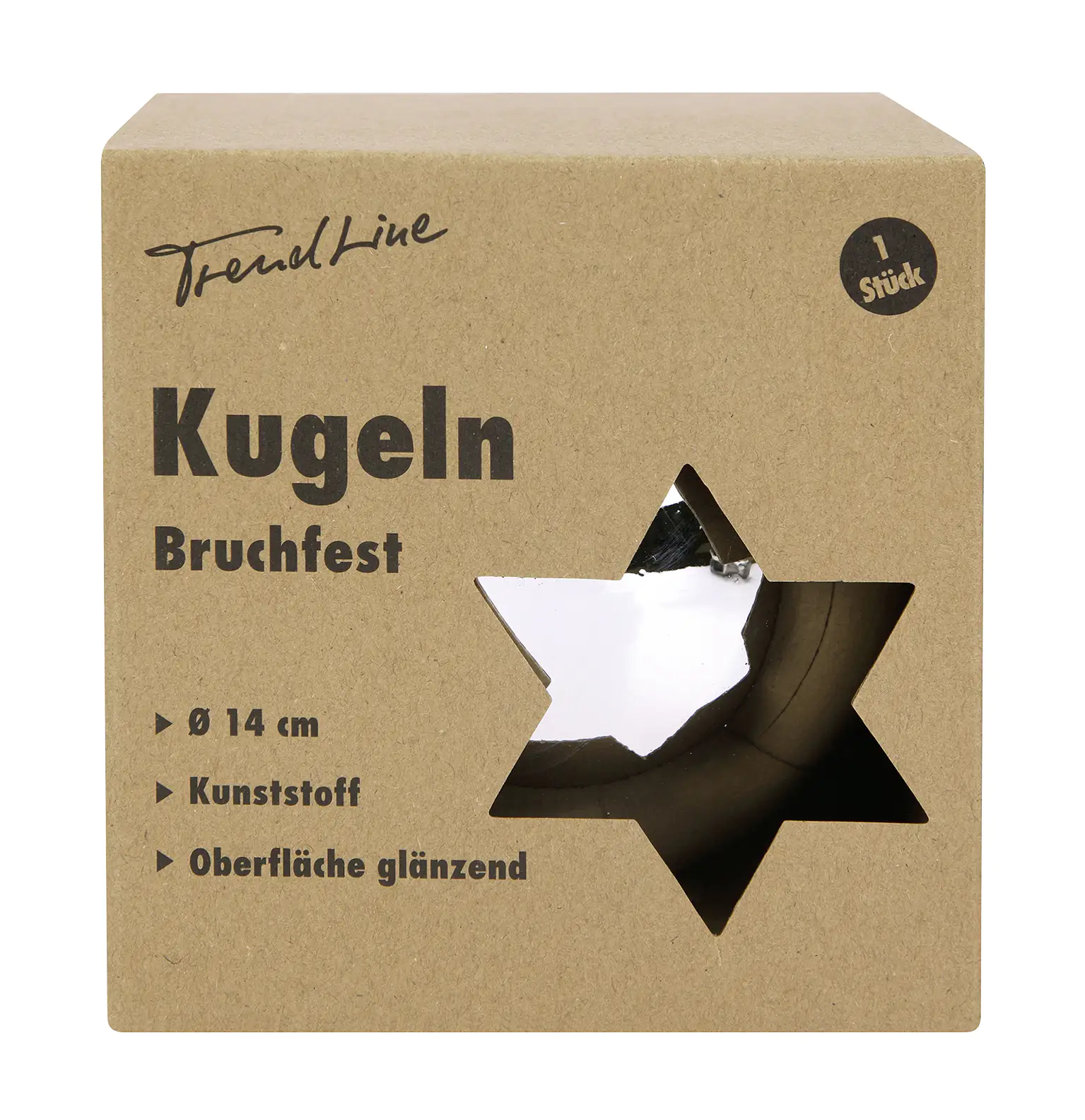TrendLine Weihnachtskugel bruchfest, langlebig Ø 14 cm silber 1 Stück TrendLine Weihnachtskugel bruchfest, langlebig Ø 14 cm silber 1 Stück