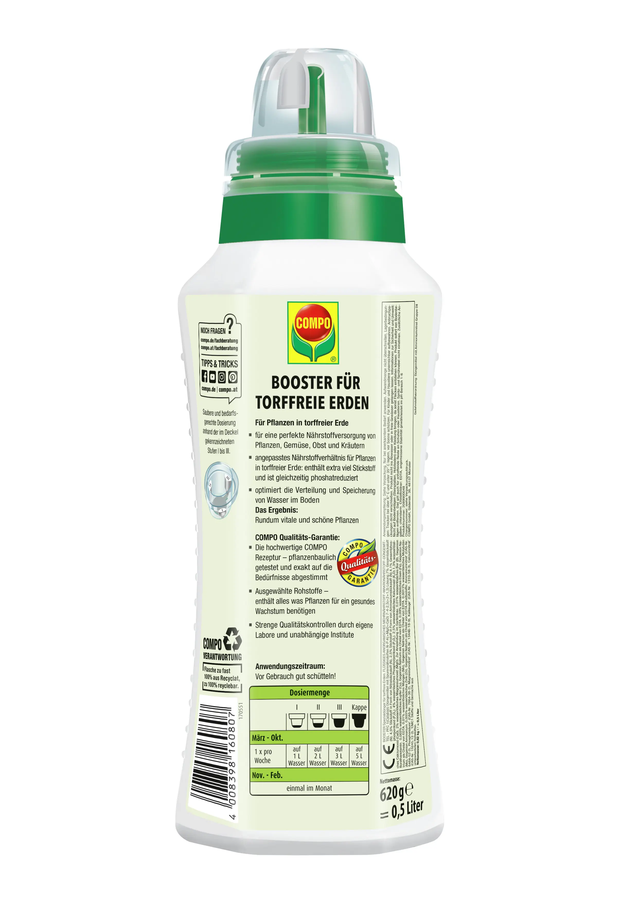 Compo Flüssigdünger Booster für torffreie Erden 500 ml