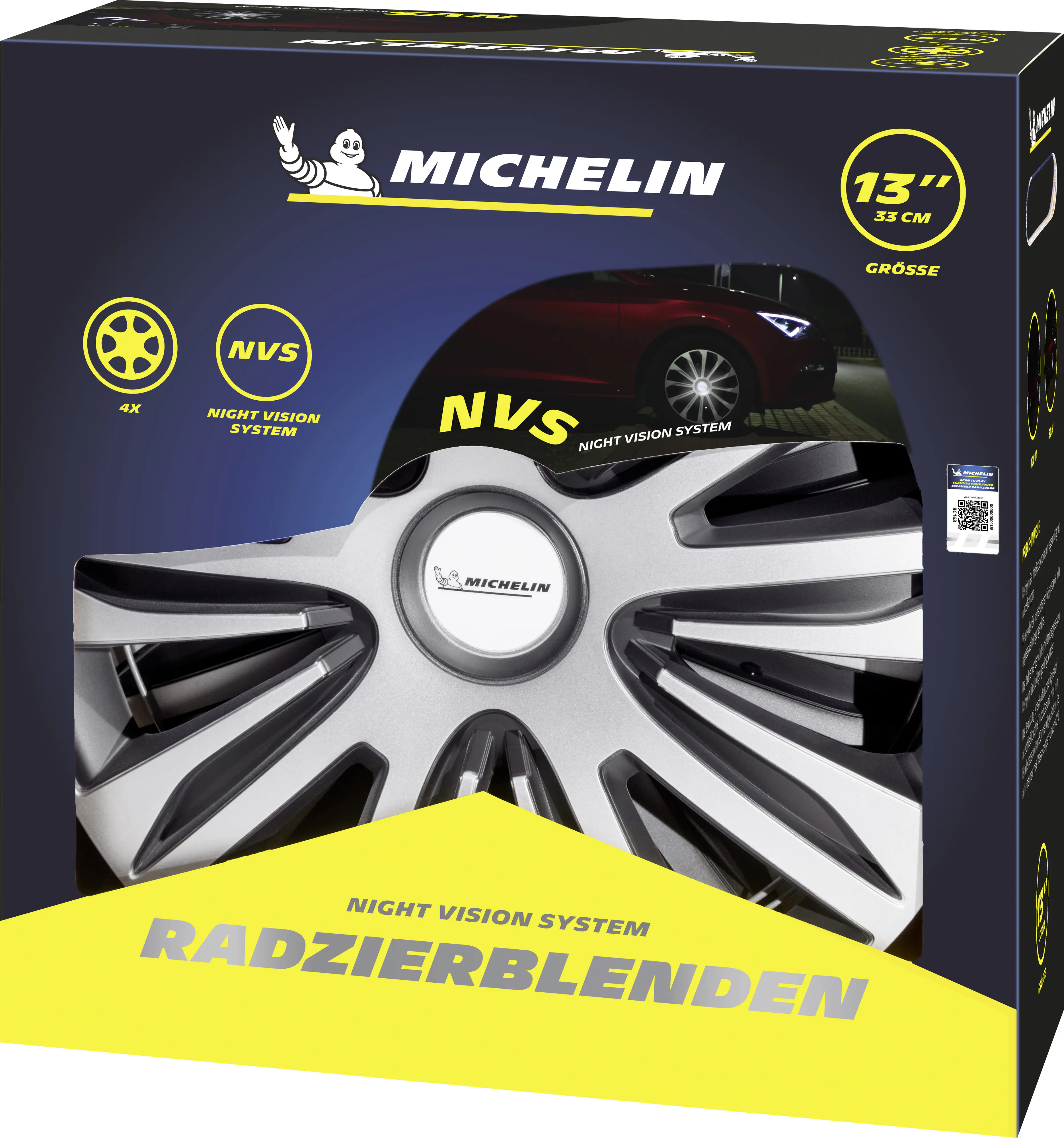 Michelin Radzierblenden Alice 33 cm (13 Zoll) silber schwarz 4 Stück