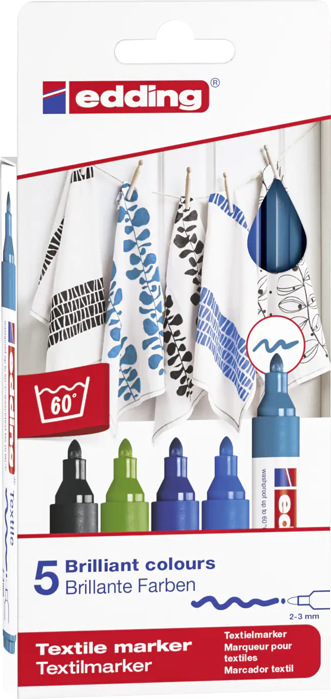 edding 4500 Textilmarker  5er-Set kühl