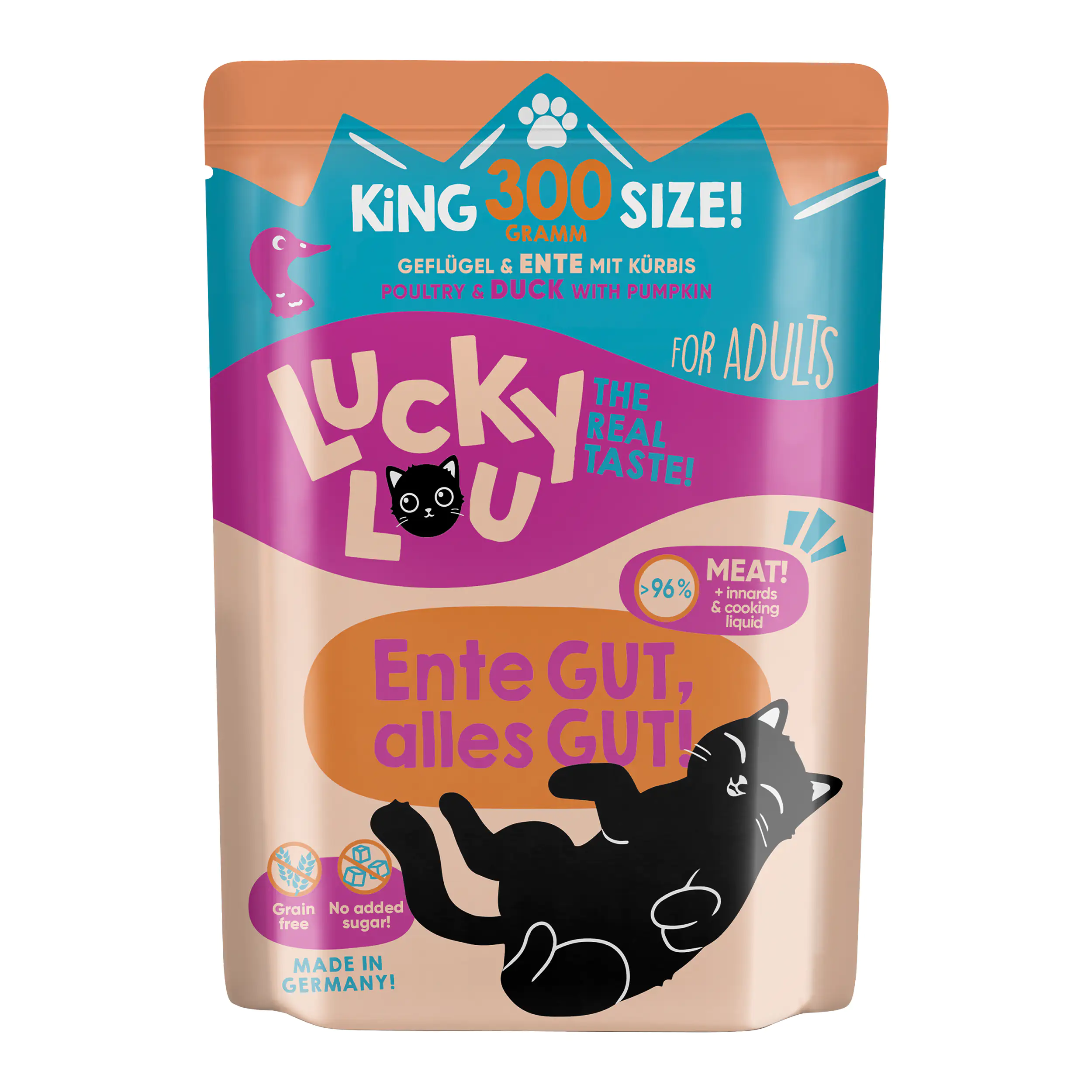 Lucky Lou Katzenfutter Geflügel und Ente 300 g